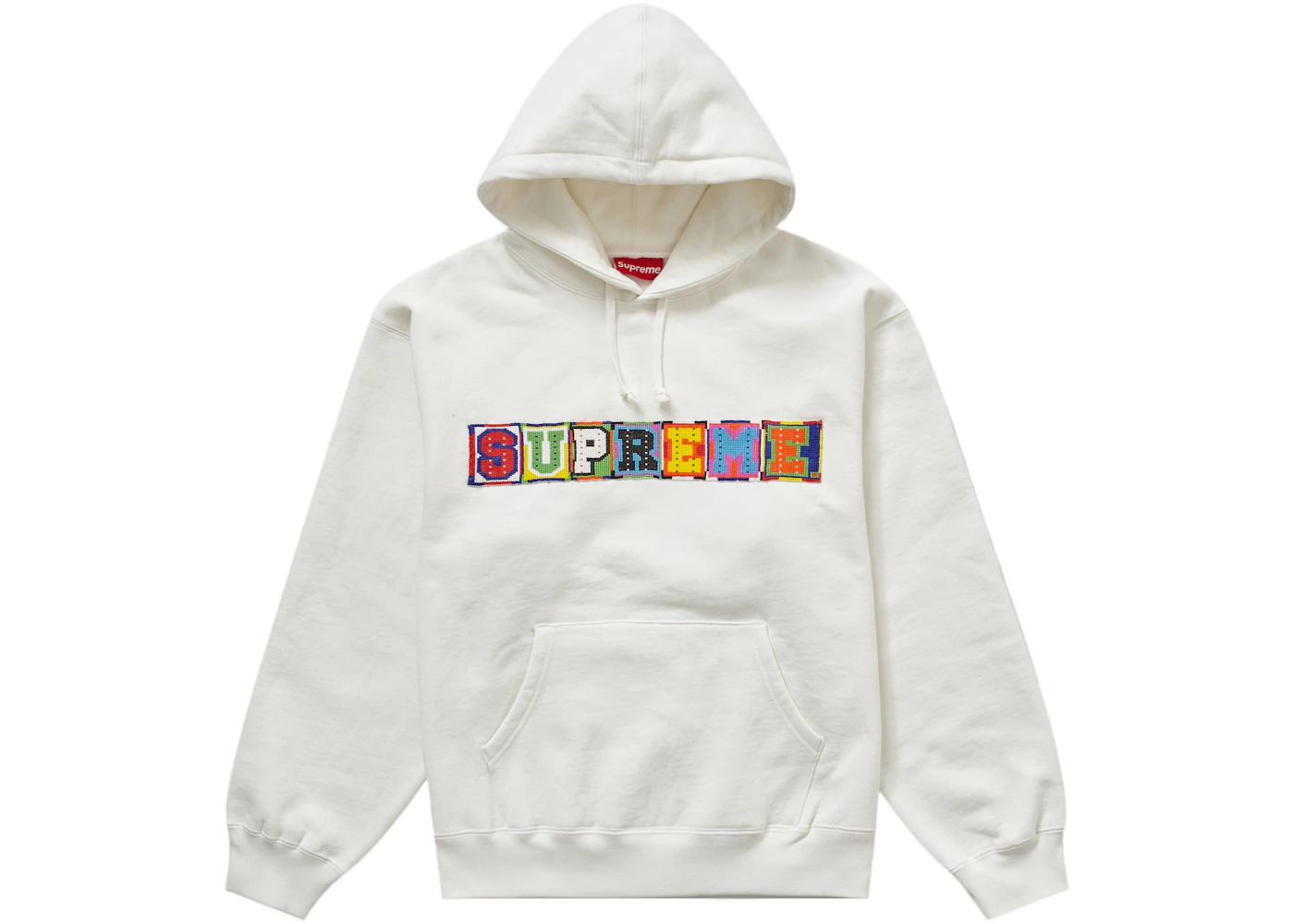 Supreme Beaded Hooded Sweatshirt (SS23) White - 1