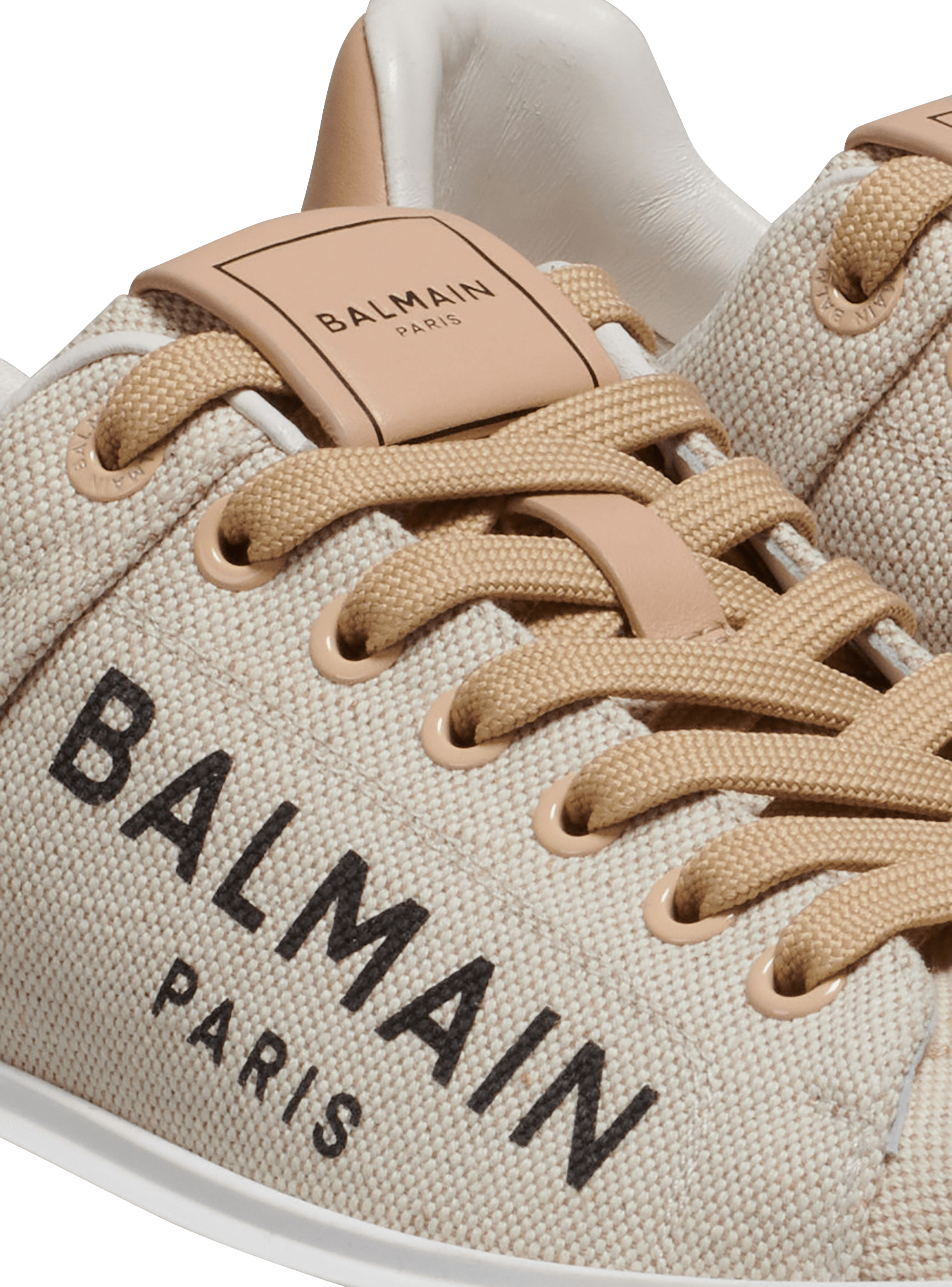 Balmain logo print canvas B-Court sneakers - 5