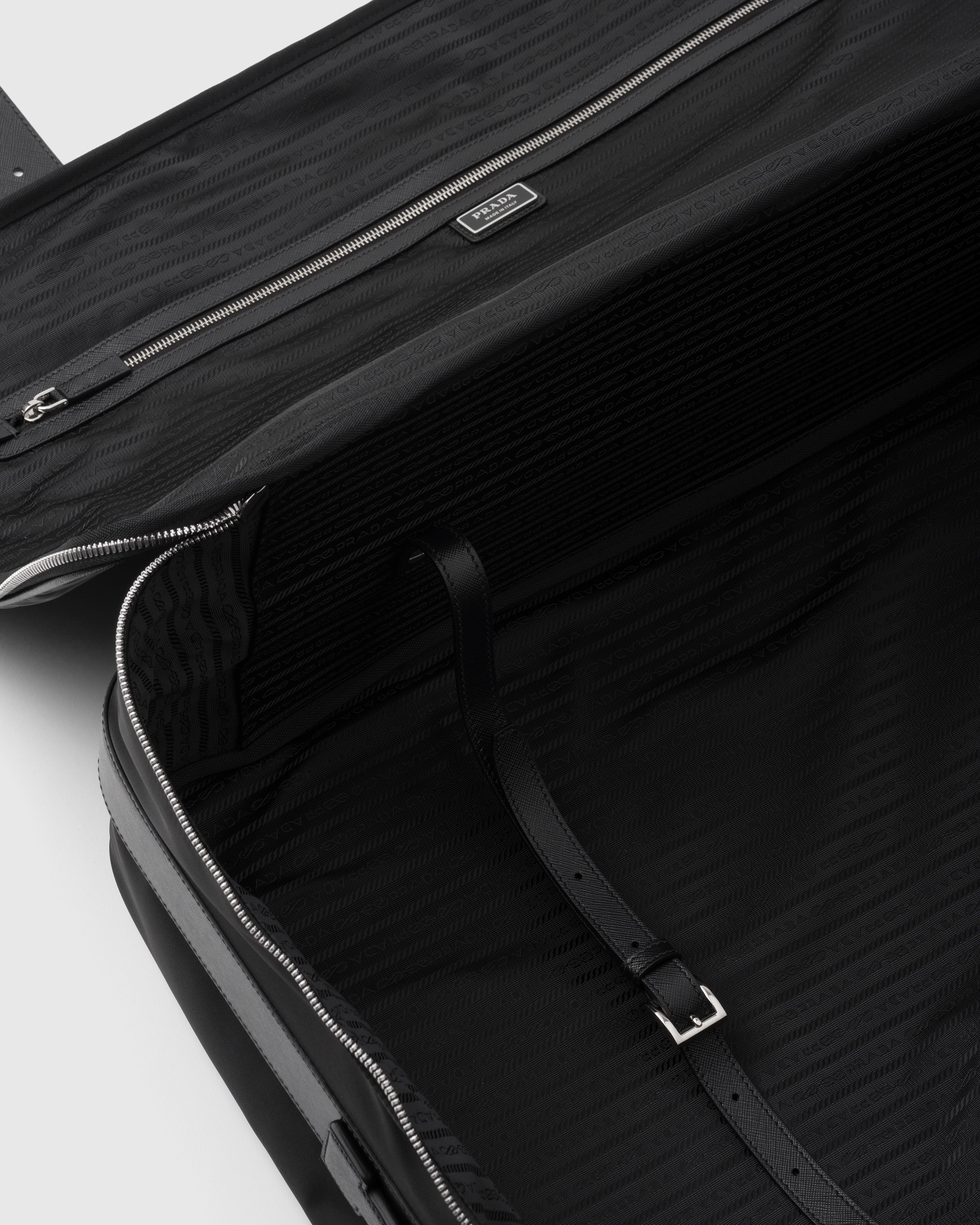 Re-Nylon and Saffiano leather suitcase - 4