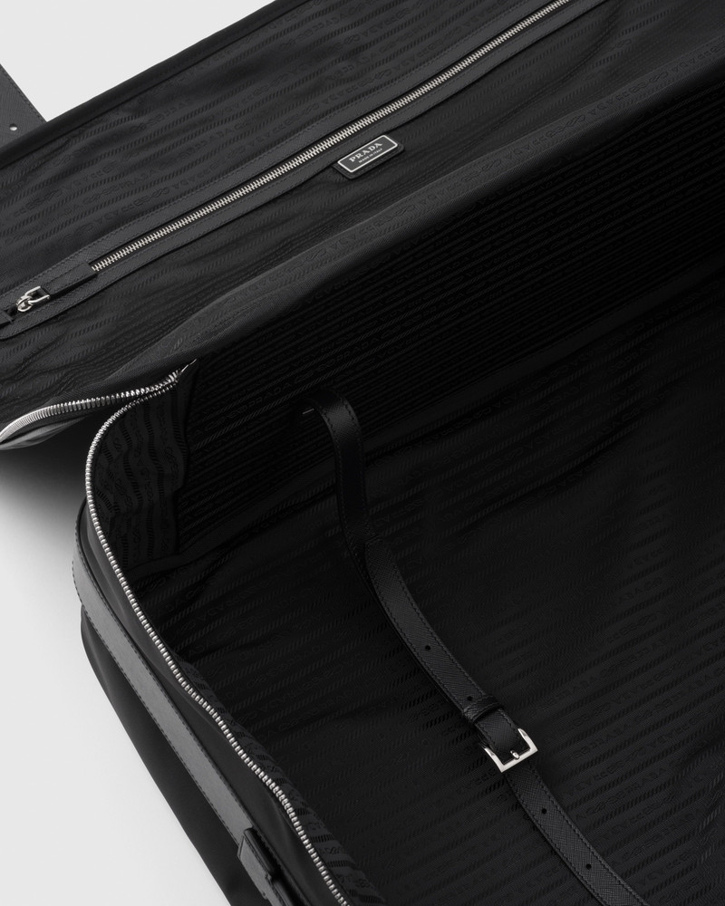 Re-Nylon and Saffiano leather suitcase 4