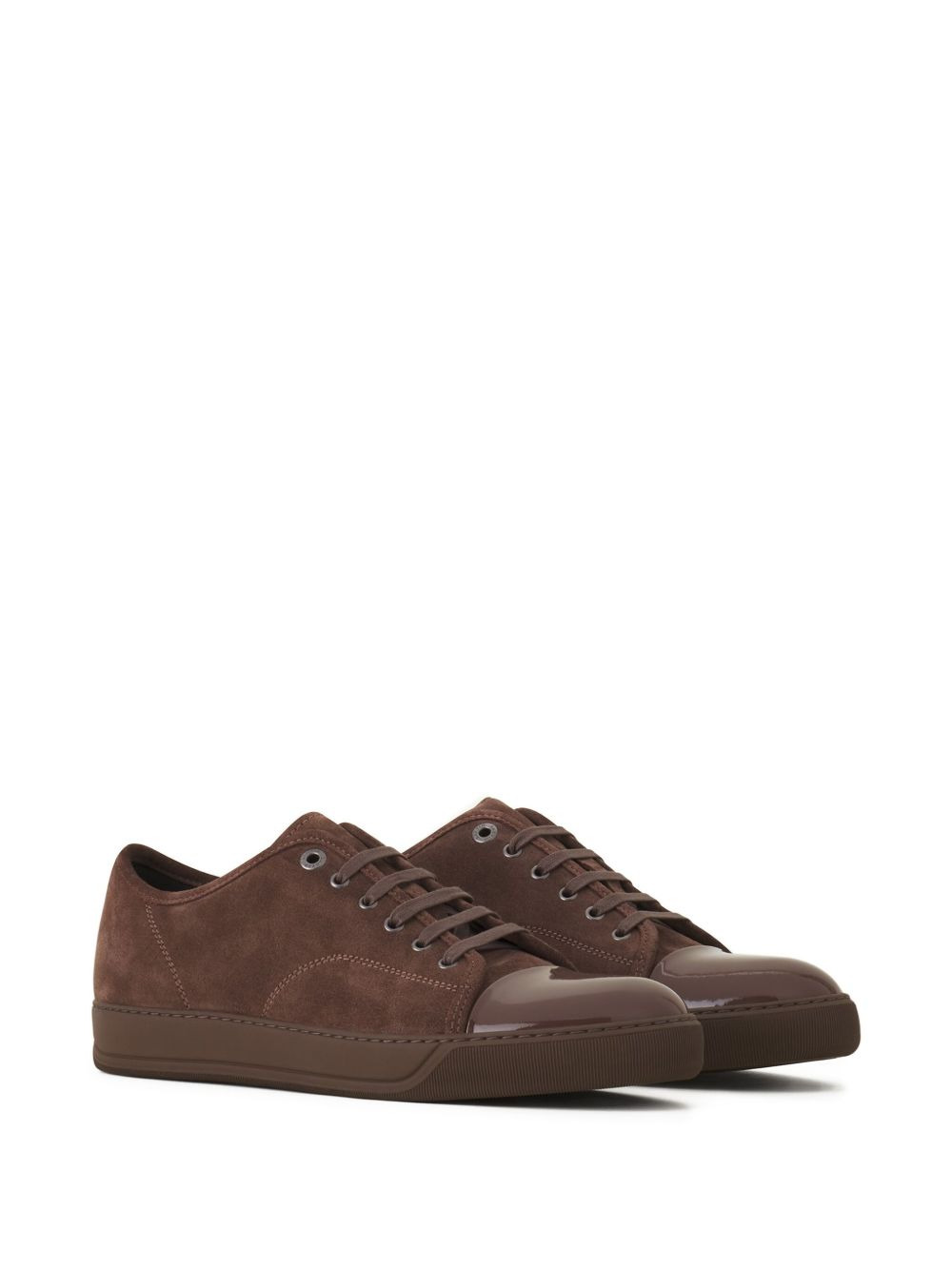 suede leather cap-toe sneakers - 2
