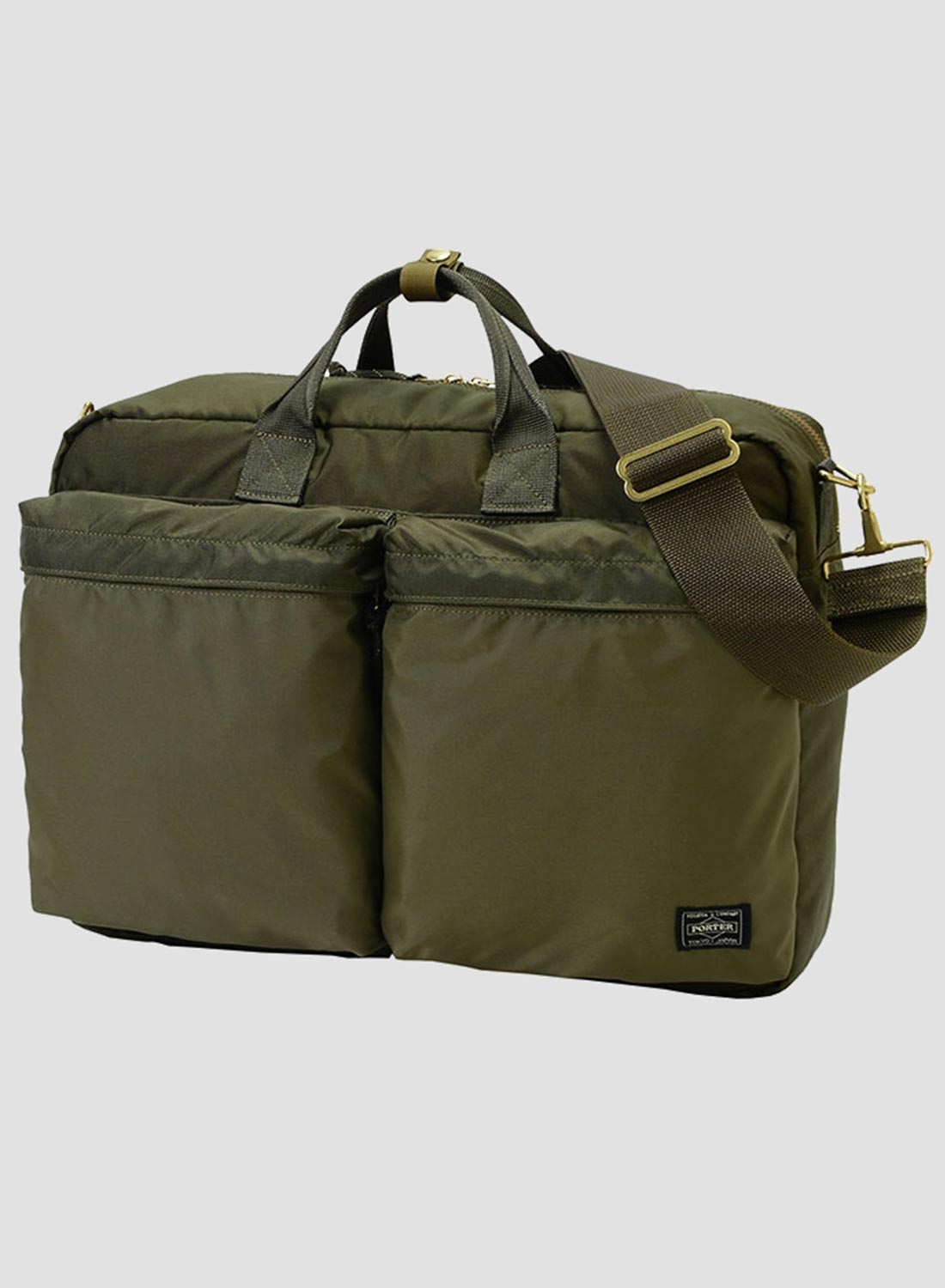 Porter-Yoshida & Co Force 3Way Briefcase in Olive Drab - 1
