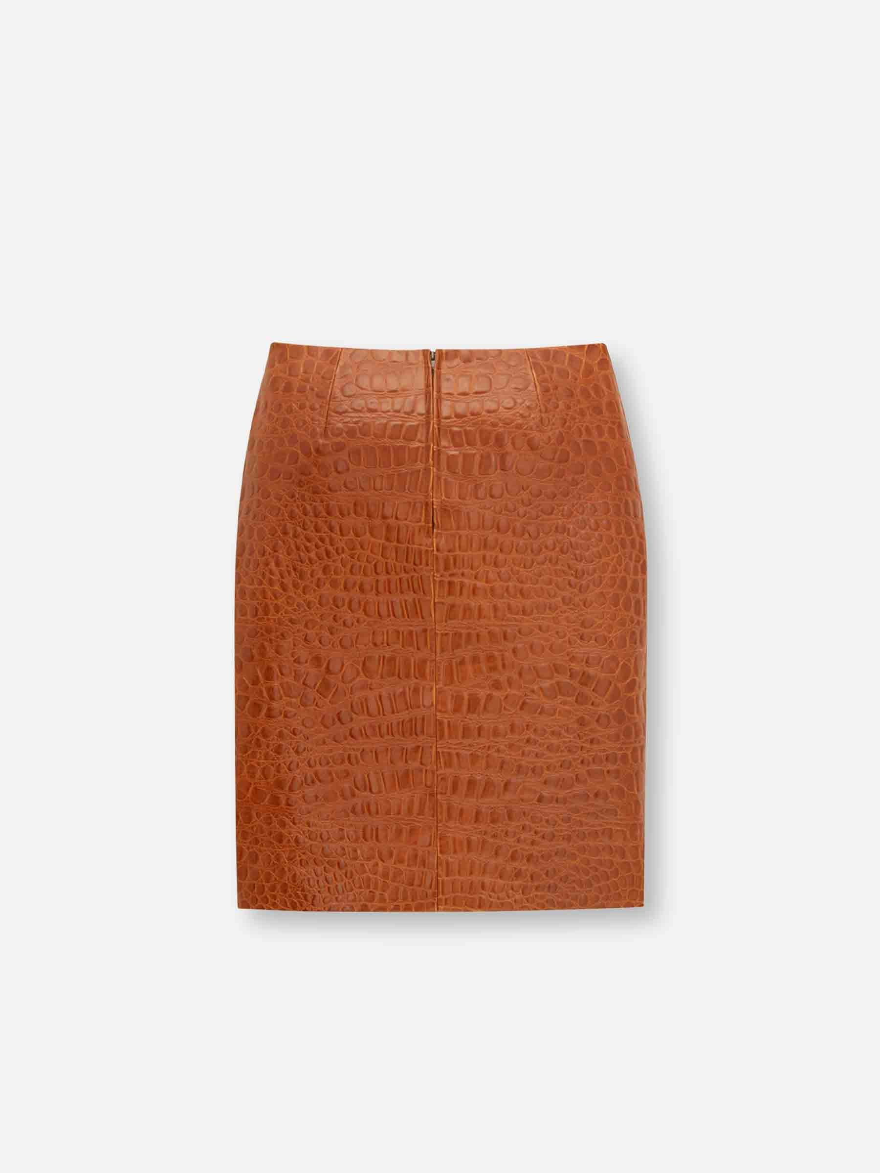 CROCODILE LEATHER SKIRT - 3