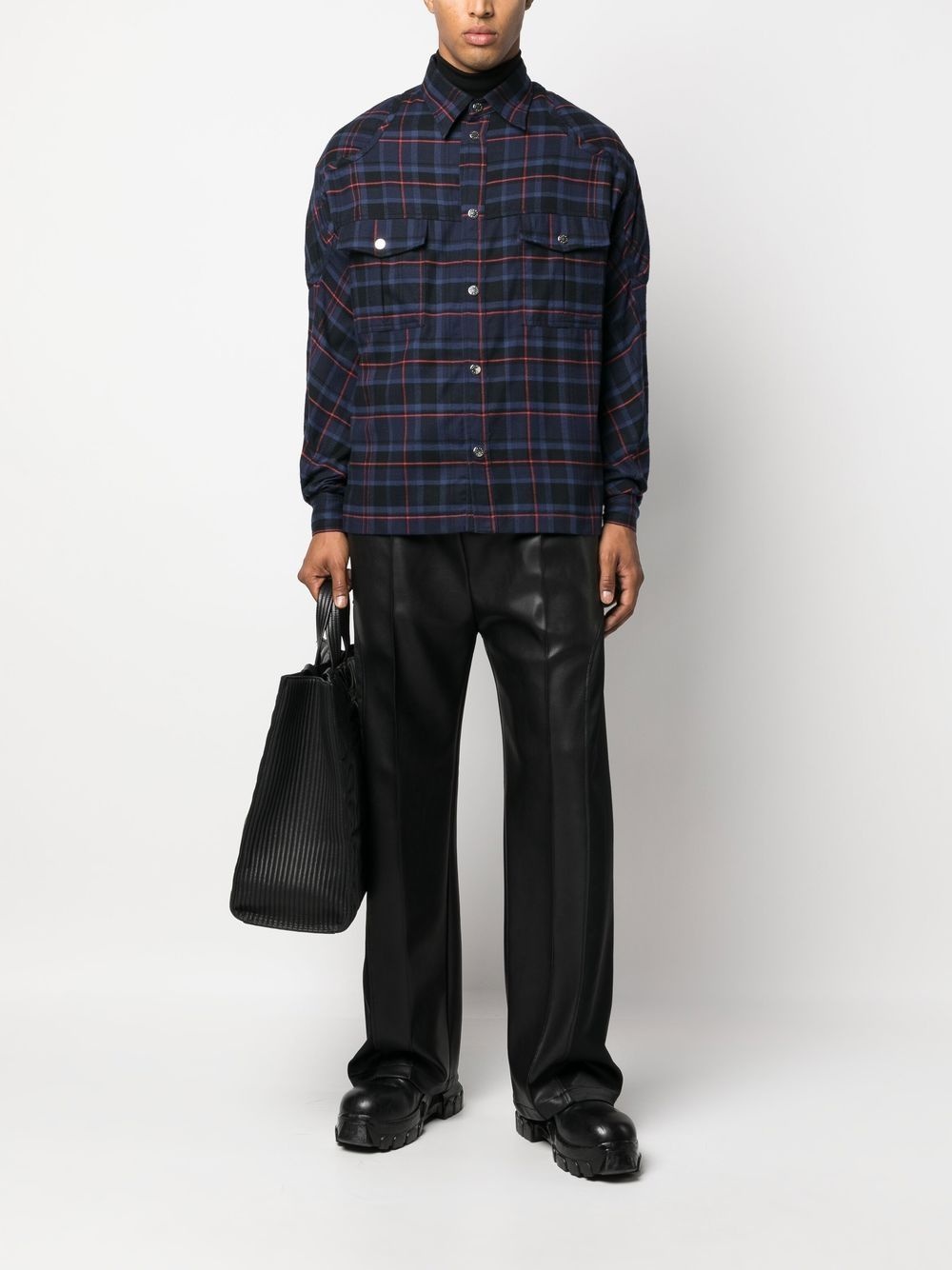 plaid-check print shirt - 2