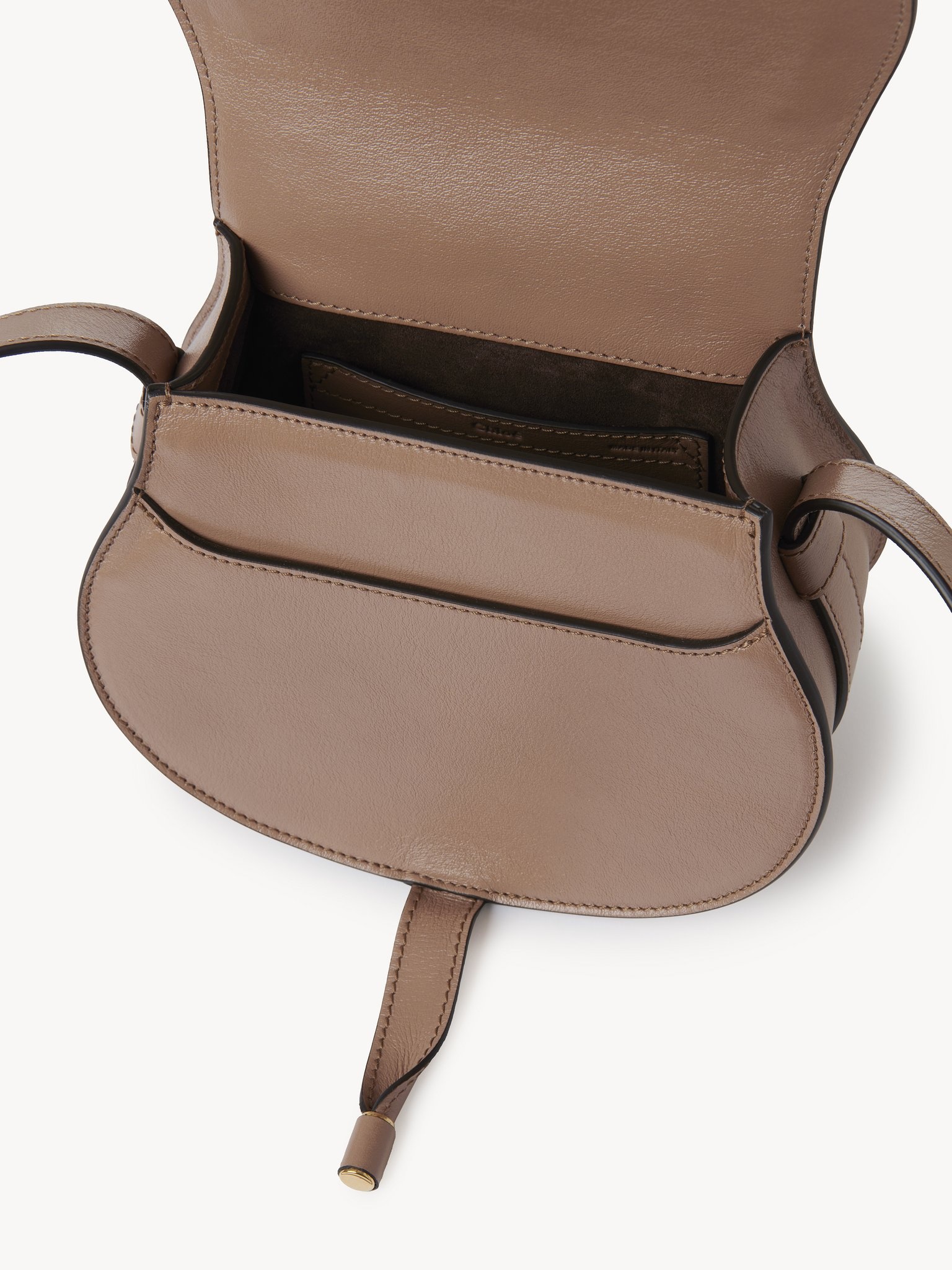 SMALL MARCIE SADDLE BAG IN SHINY LEATHER - 6