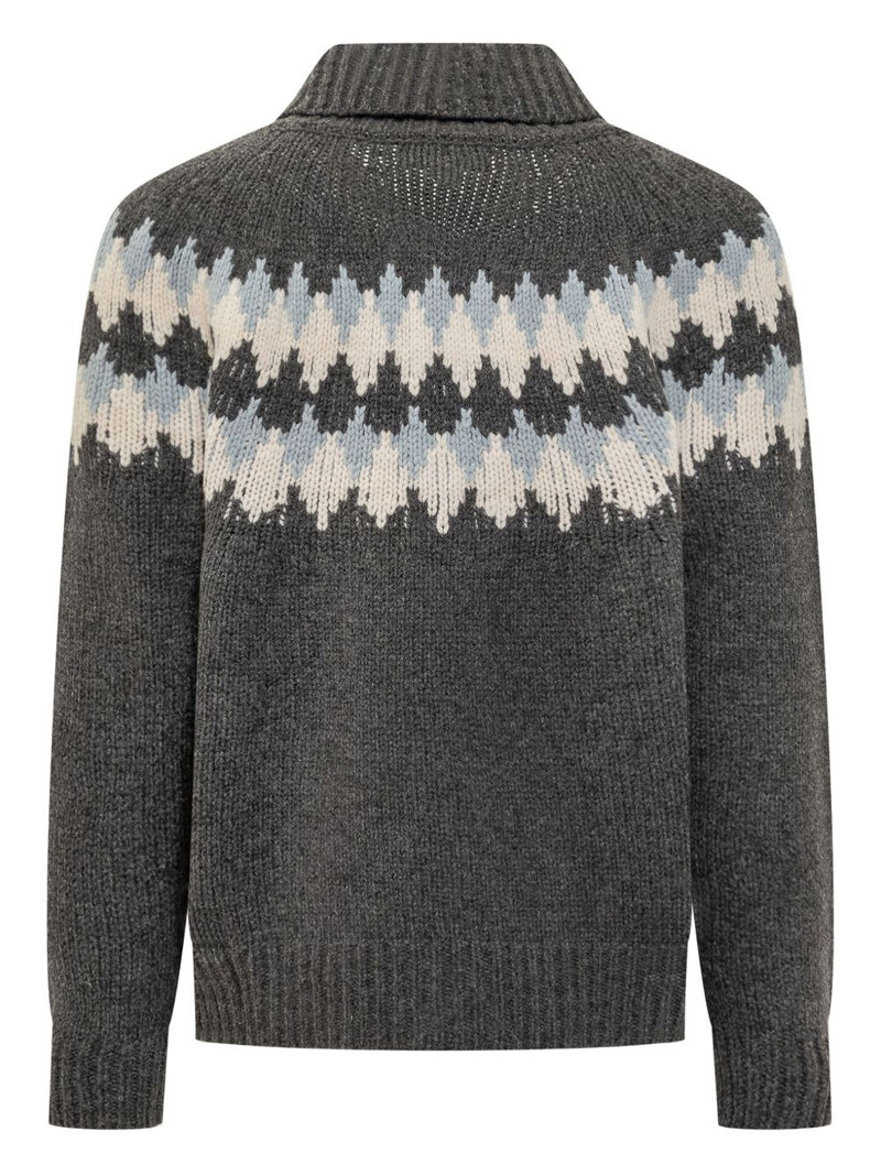 Alanui Sweet Winter Fair Isle-pattern button cardigan outlook