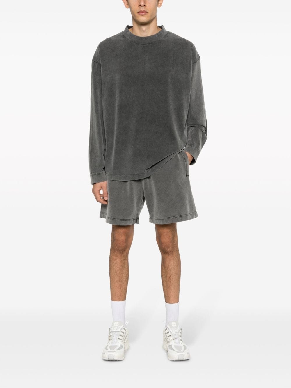 faded effect cotton shorts - 2