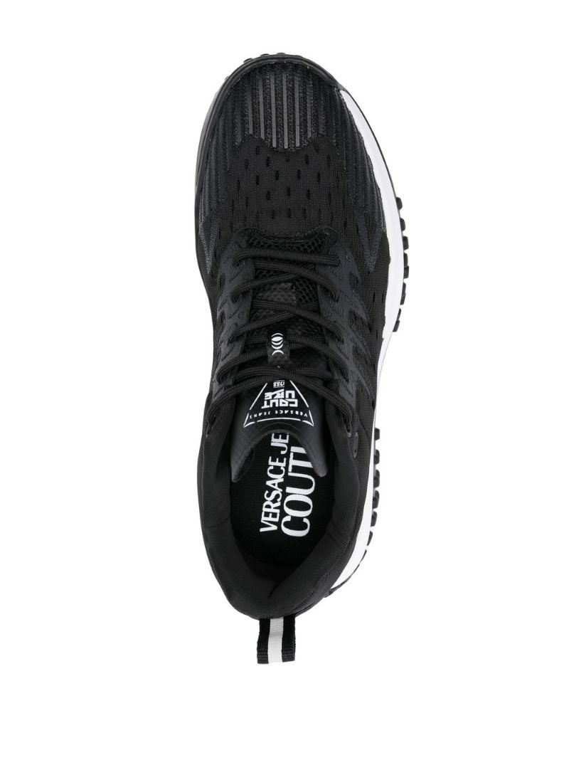 panelled logo-print low-top sneakers - 4