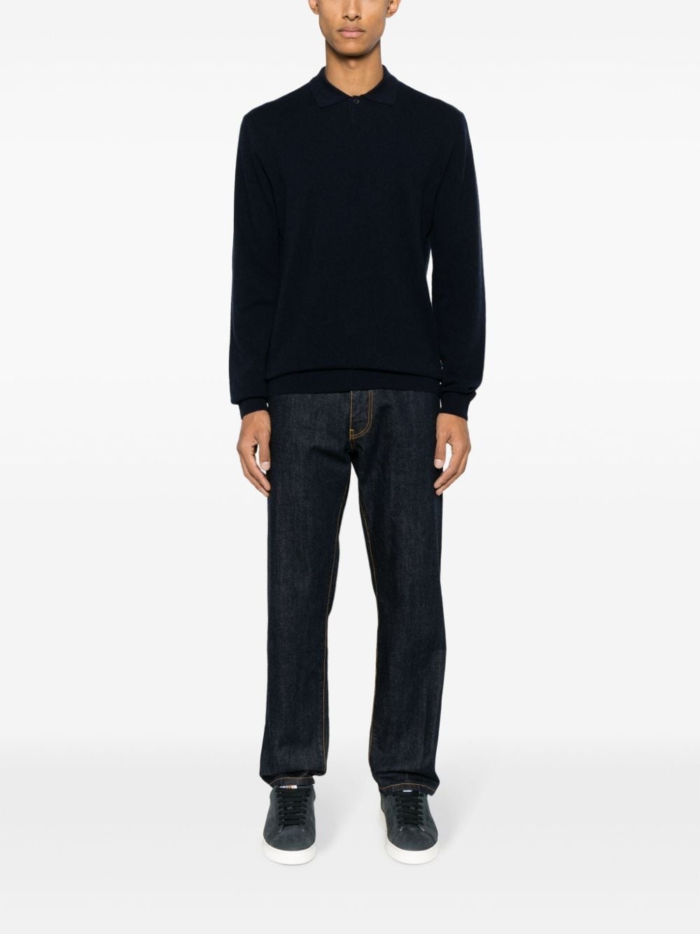 Bruno longsleeved cashmere polo shirt - 2