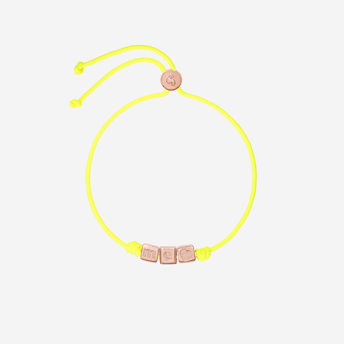 Gold Plated Silver Cube & Cord Bracelet - 1