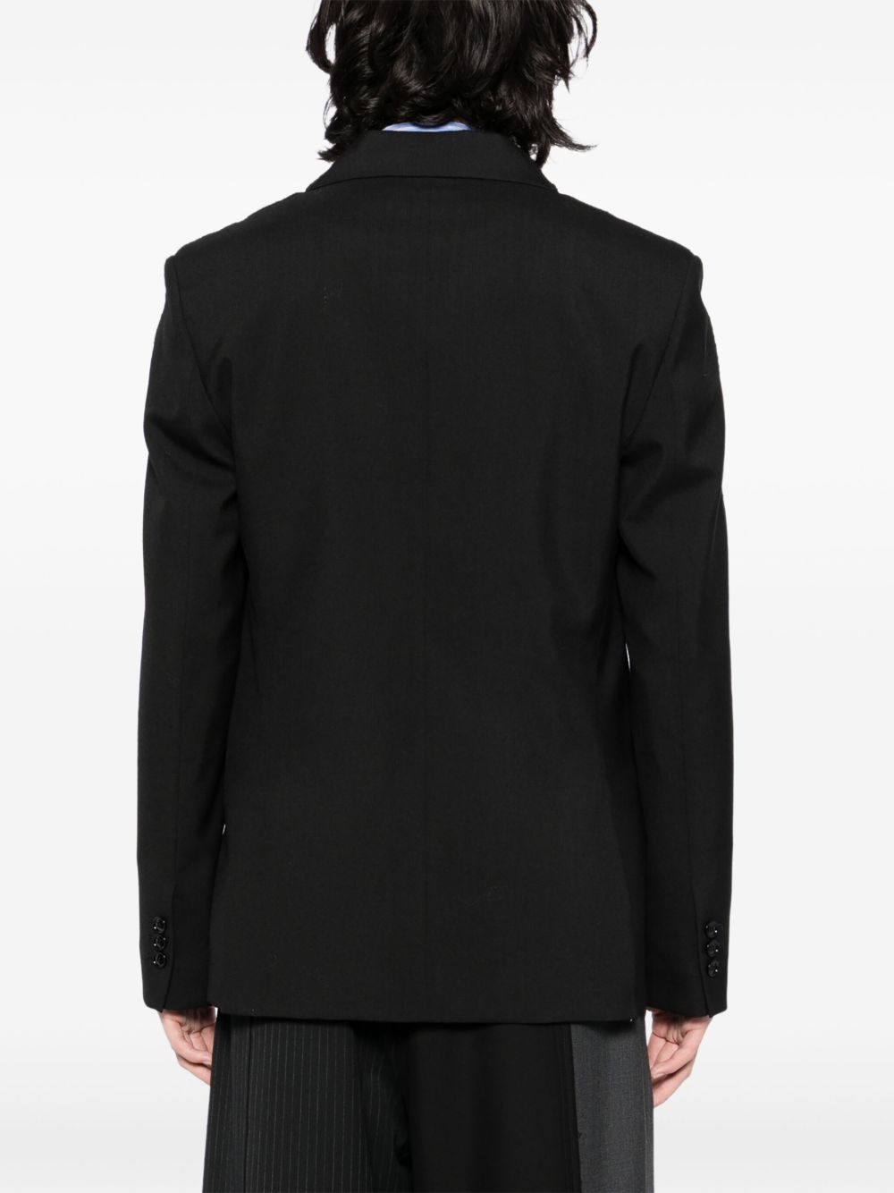 single breasted wool blazer - 4