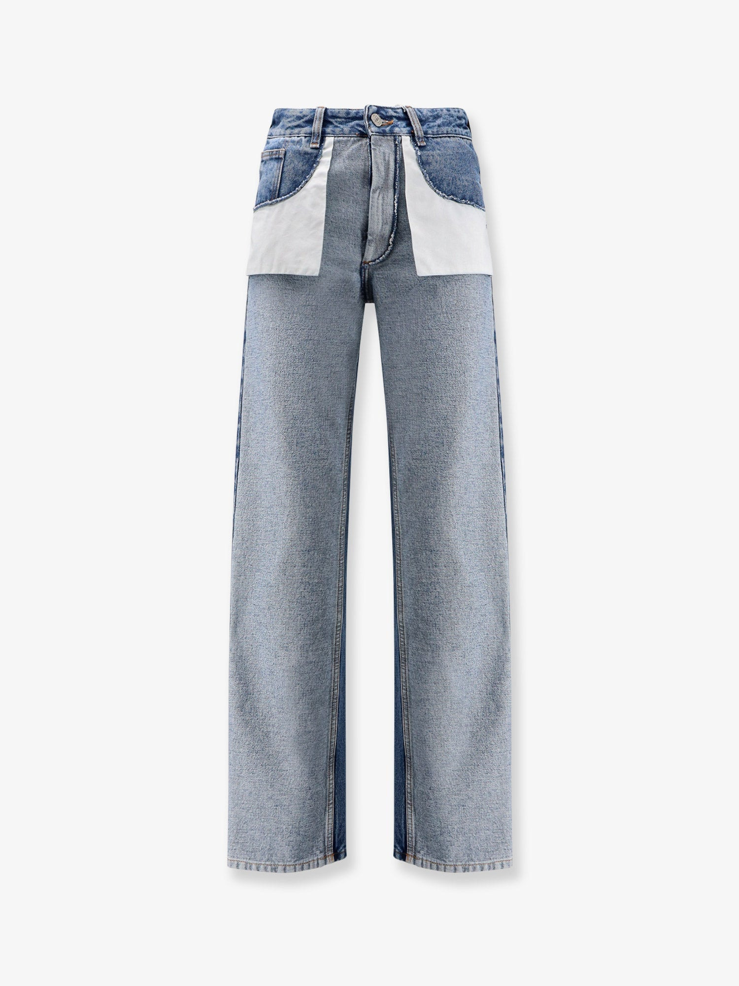 STRAIGHT LEG JEANS WITH REVERSE POCKETS - 1