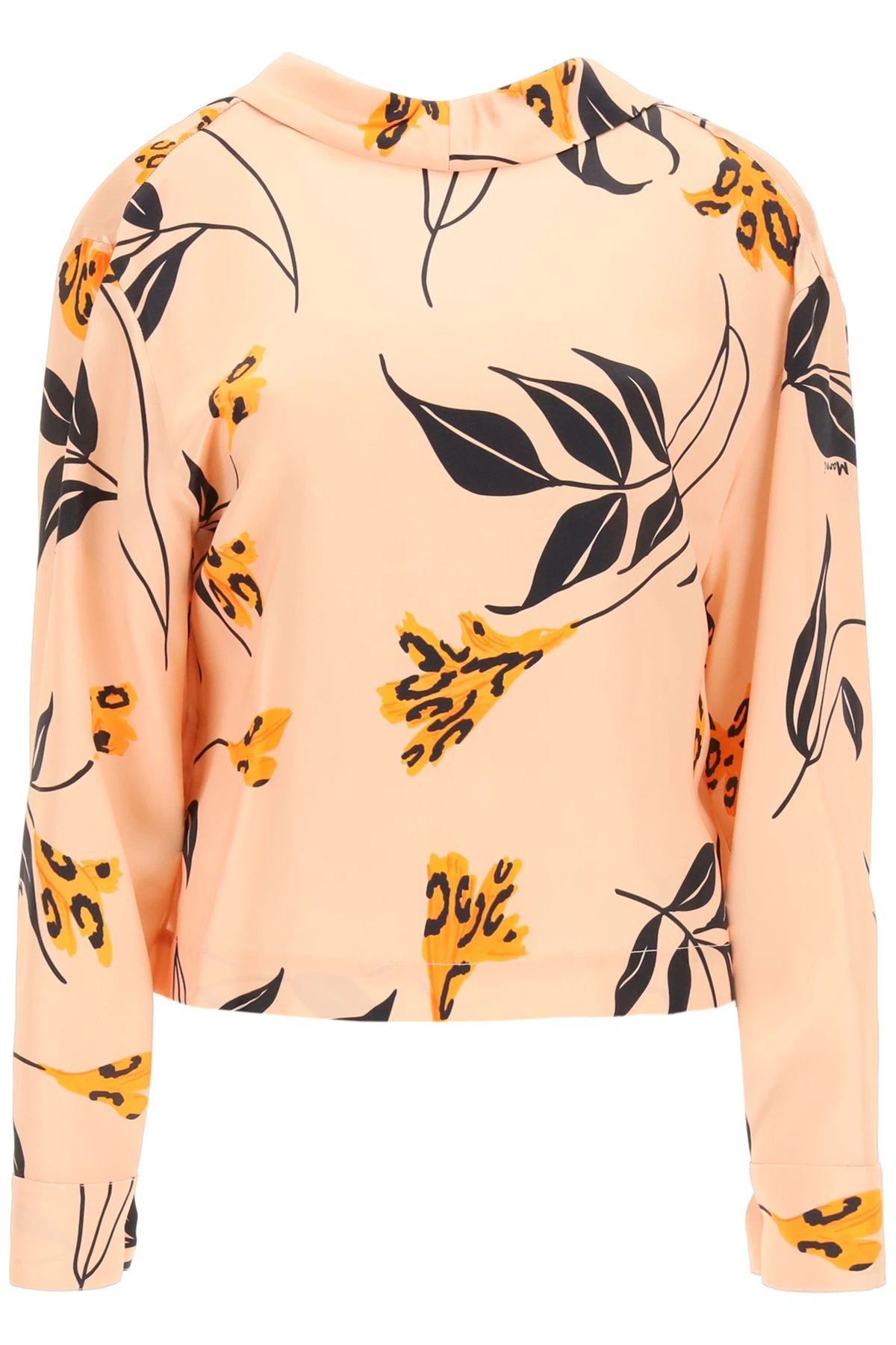 PRINTED SATIN BLOUSE - 1