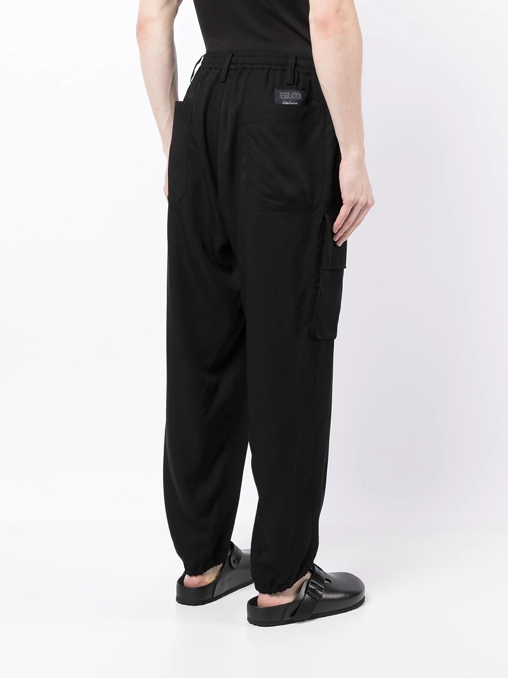 drawstring tapered cargo trousers - 4