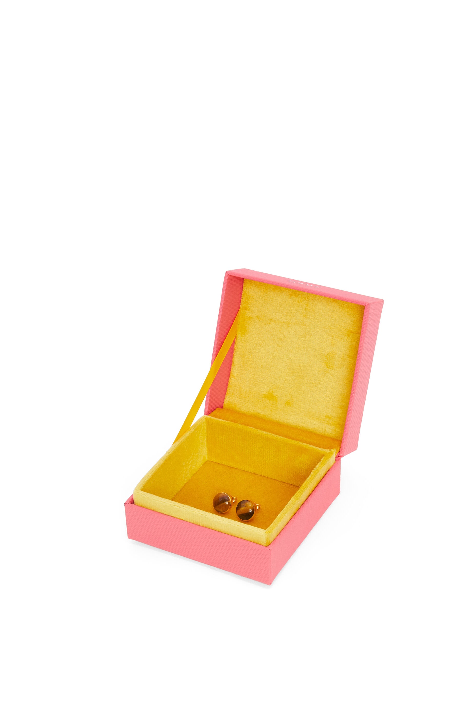 Anagram Pebble stud earrings in sterling silver and tiger eye - 3