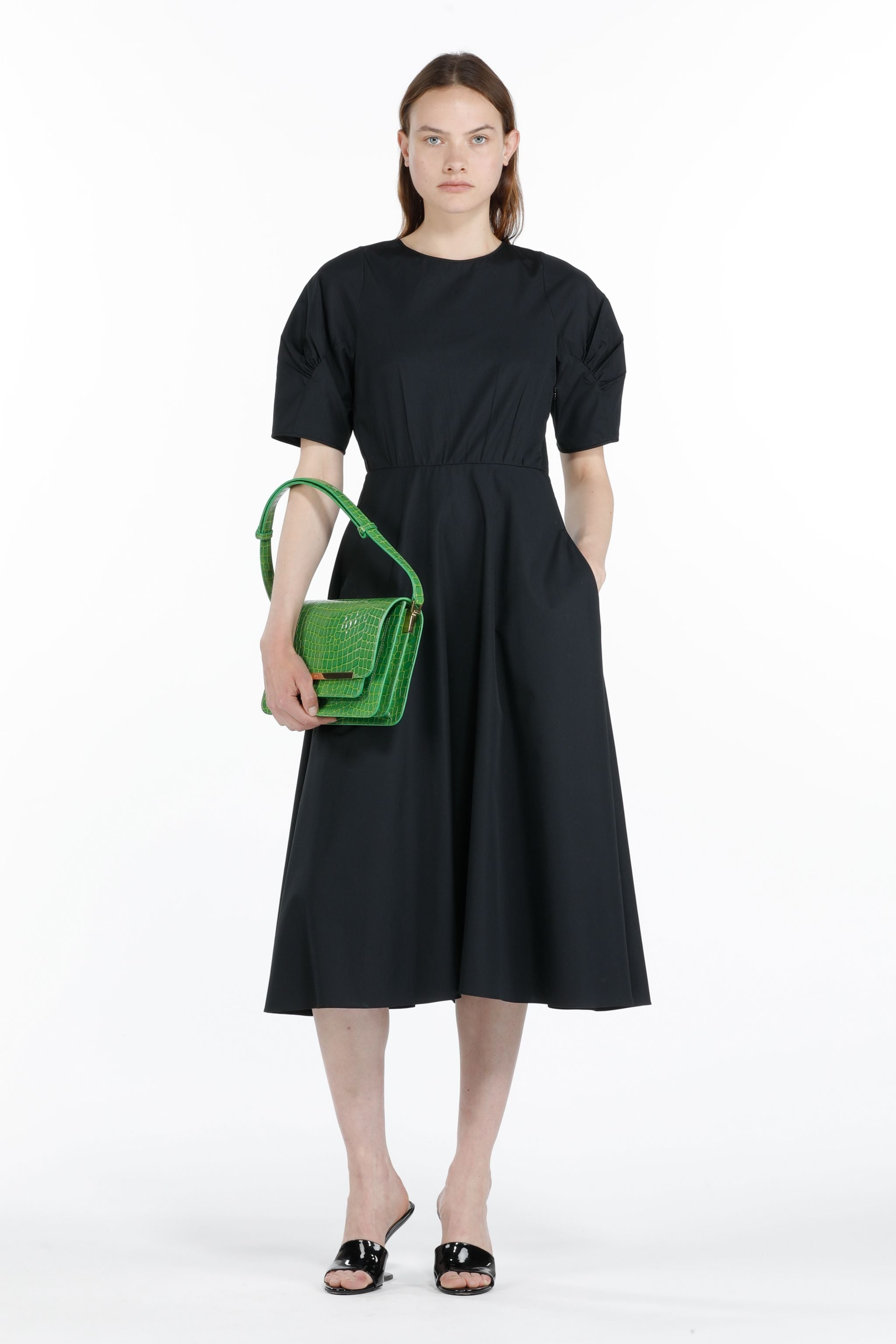 PUFF-SLEEVE COTTON DRESS - 4