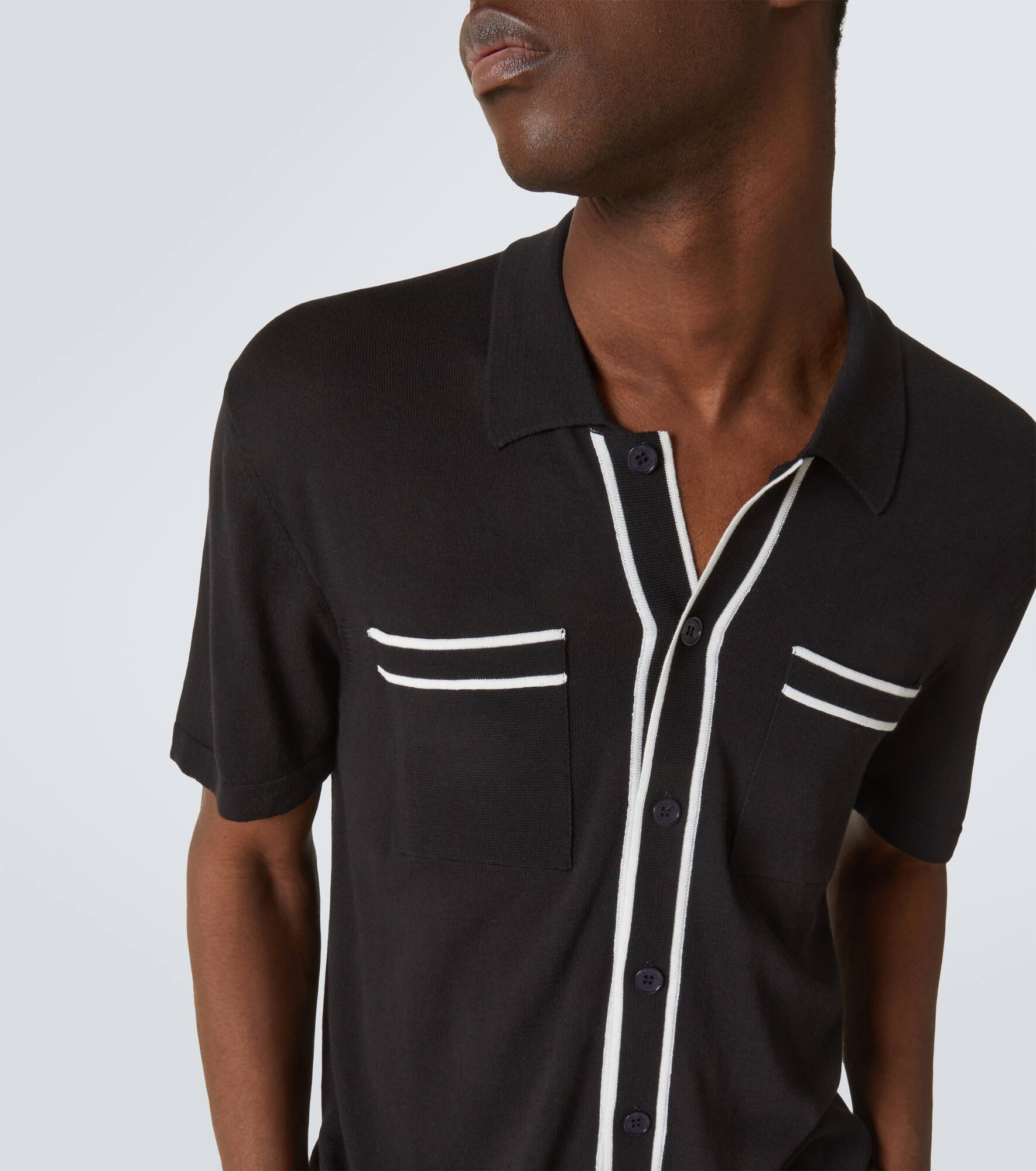 Cotton and silk polo shirt - 5