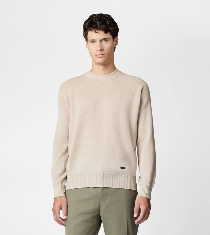 Tod's CASHMERE BLEND ROUND-NECK PULLOVER - BEIGE outlook