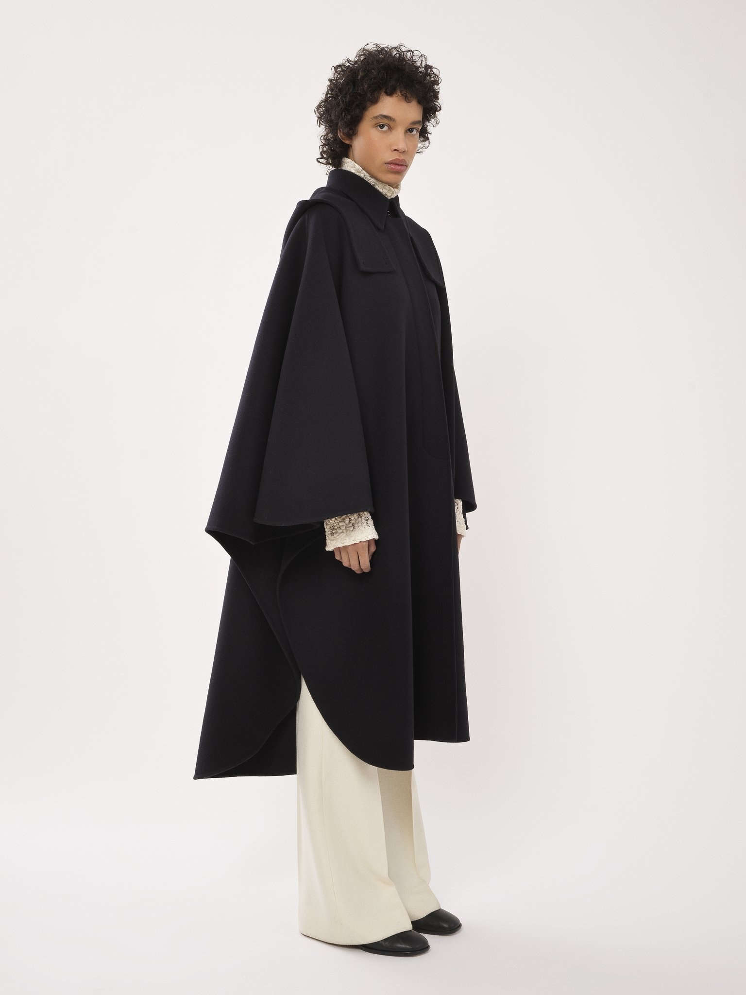 HOODED CAPE COAT - 5