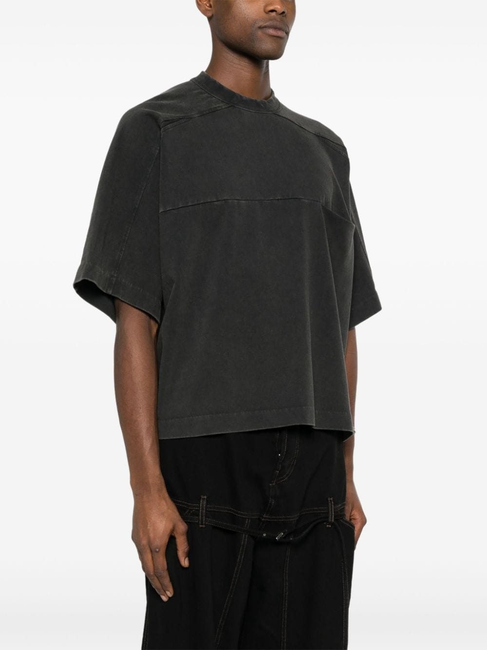 panelled organic-cotton T-shirt - 4