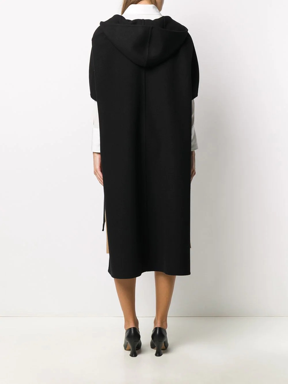 hooded v-neck cape - 4