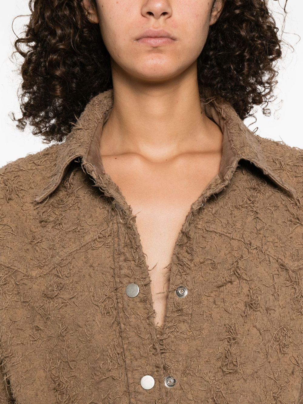 frayed cotton shirt - 5