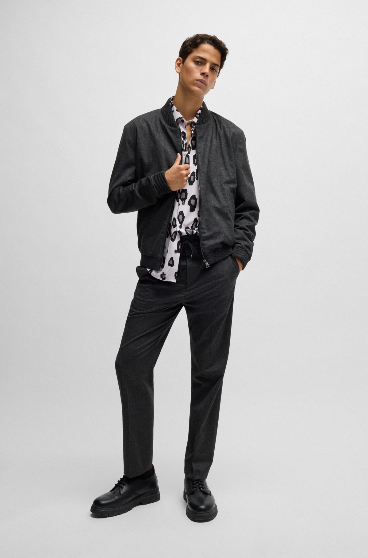 SLIM-FIT TROUSERS IN SUPER-FLEX FLANNEL - 3