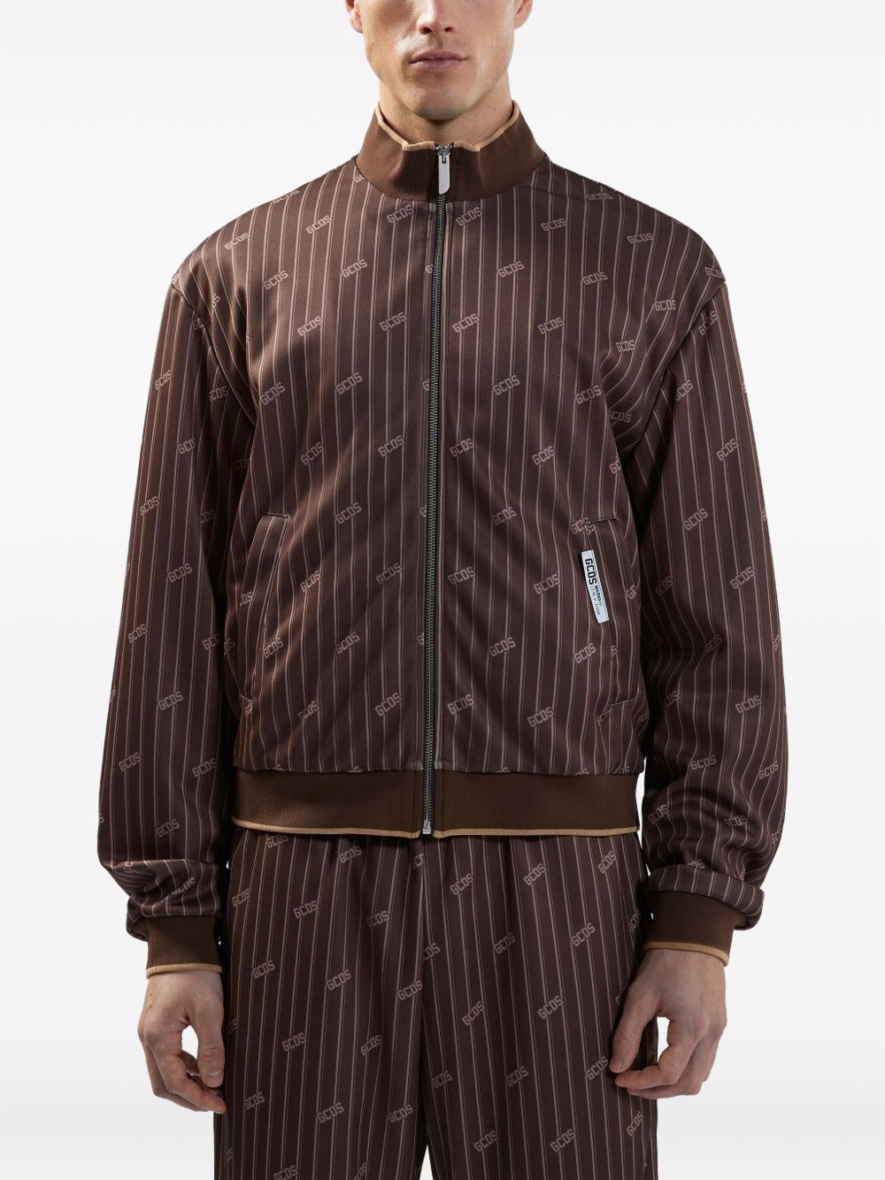 pinstriped track jacket - 3