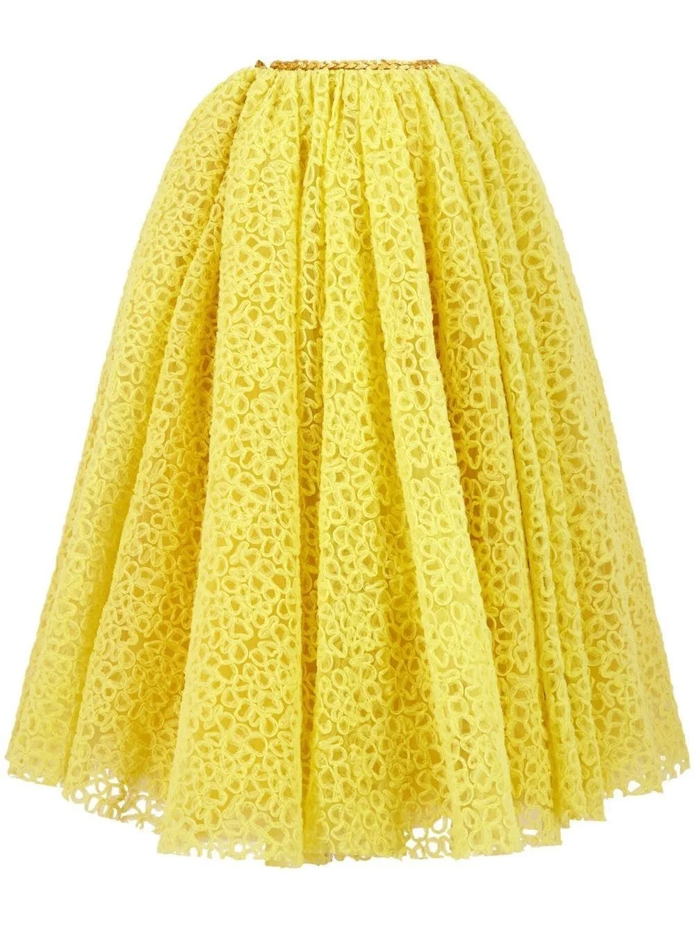 lace-embrioidered full skirt - 1