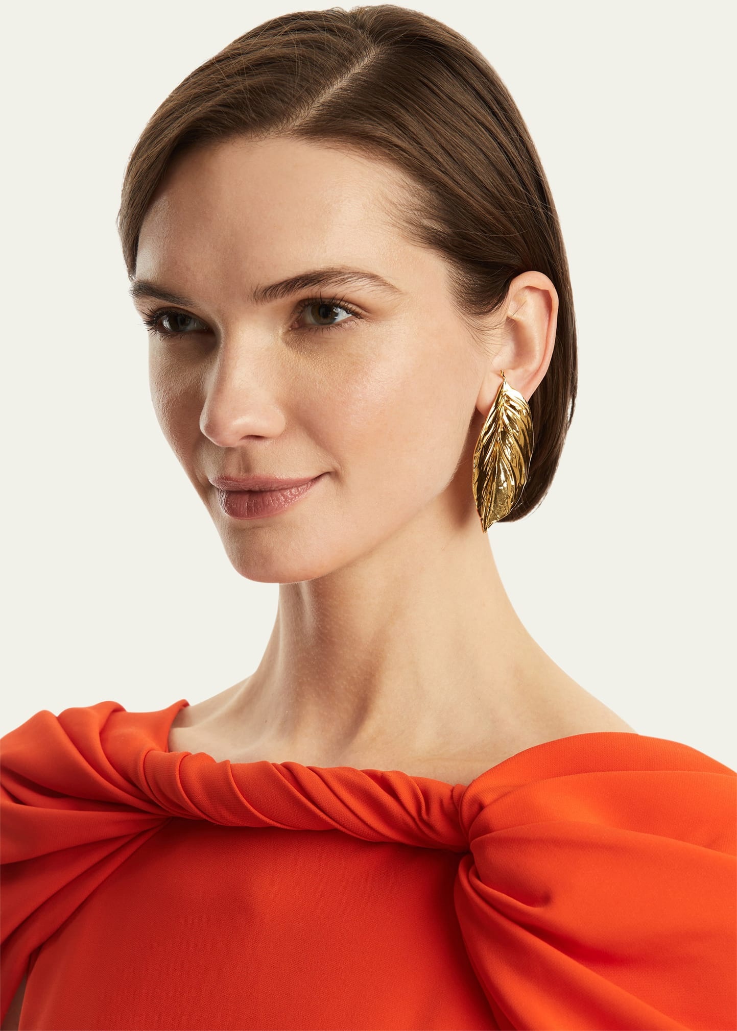 Large Leaf Statement Earrings - 2