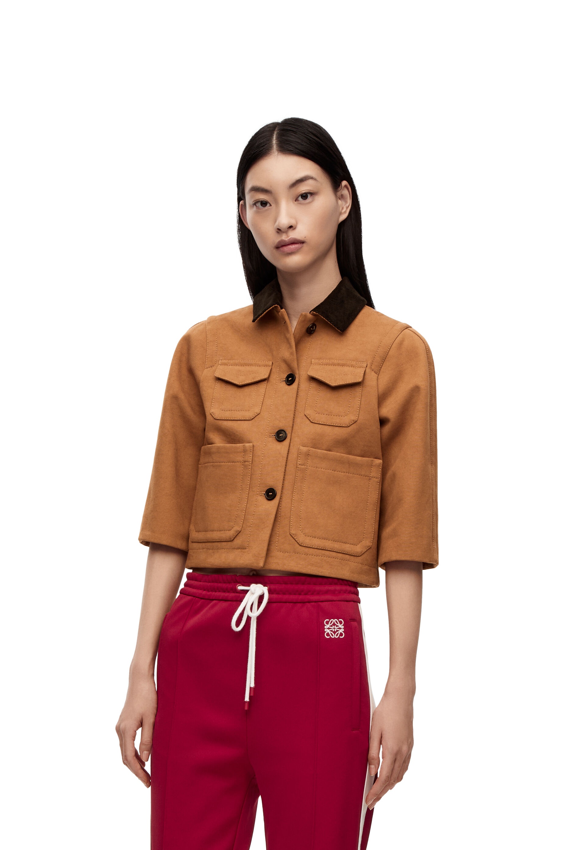 Short button jacket in cotton - 3