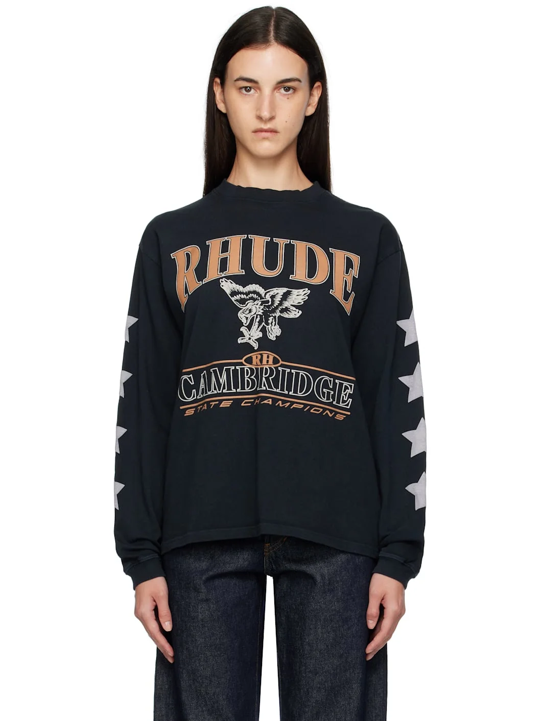 Black 'Cambridge State Champs' LS T-shirt - 1