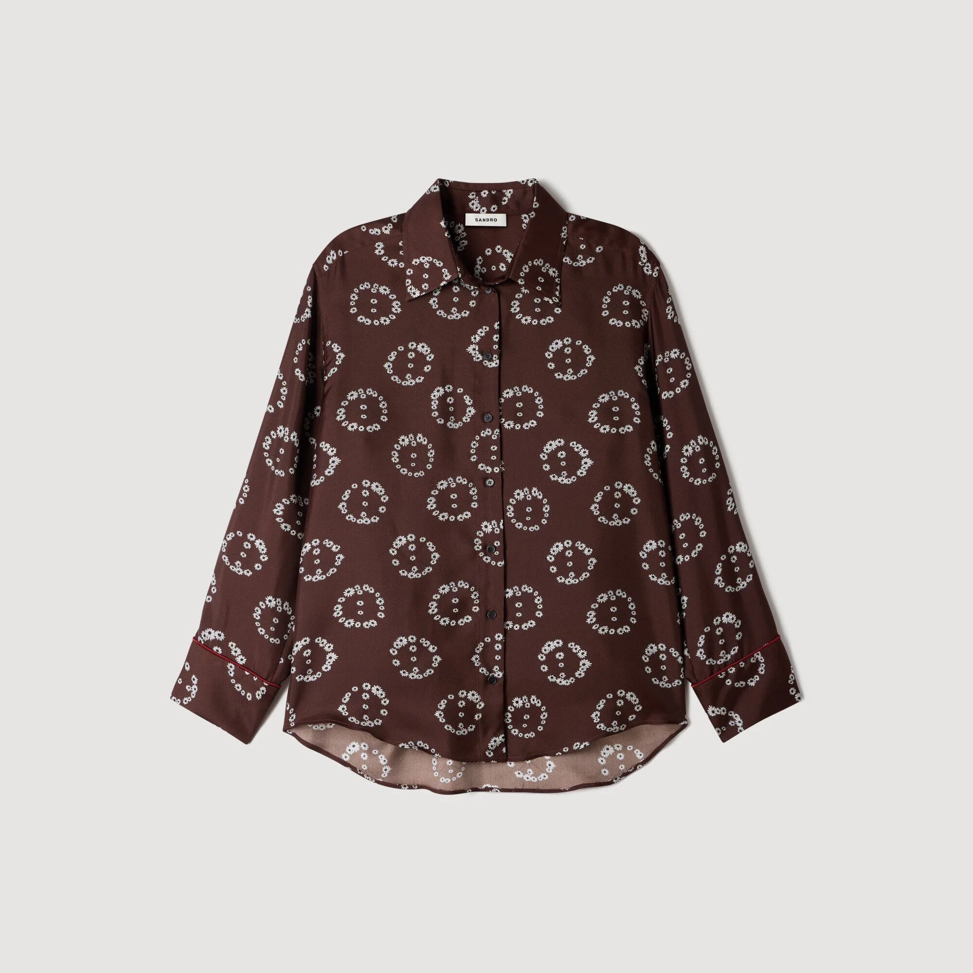 FLORAL PRINT SILK SHIRT - 1