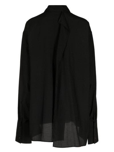 Yohji Yamamoto semi-sheer draped-panel shirt outlook