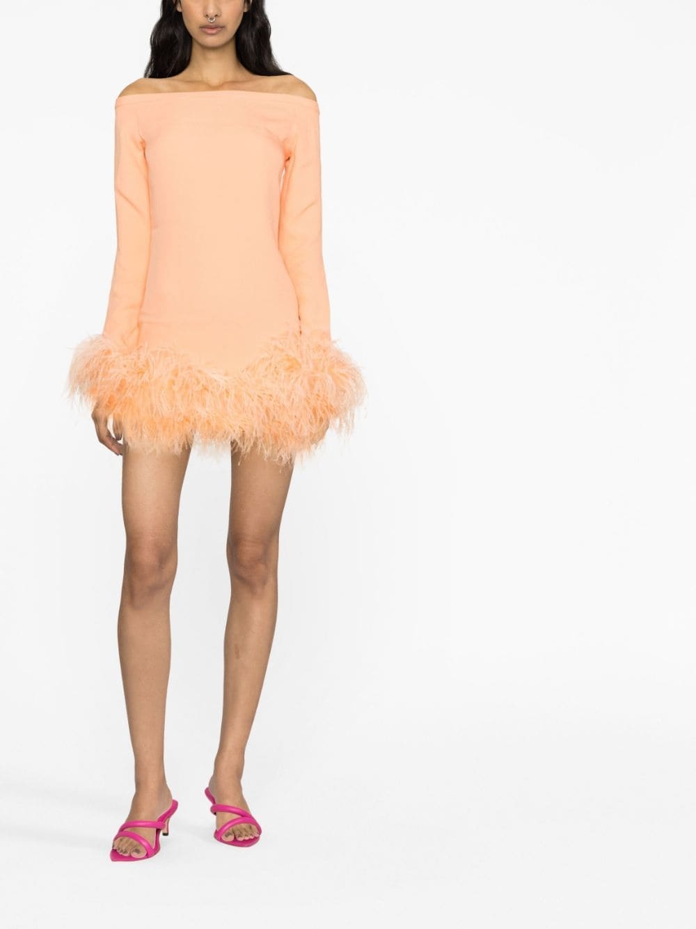 Kika feather-trimmed minidress - 2