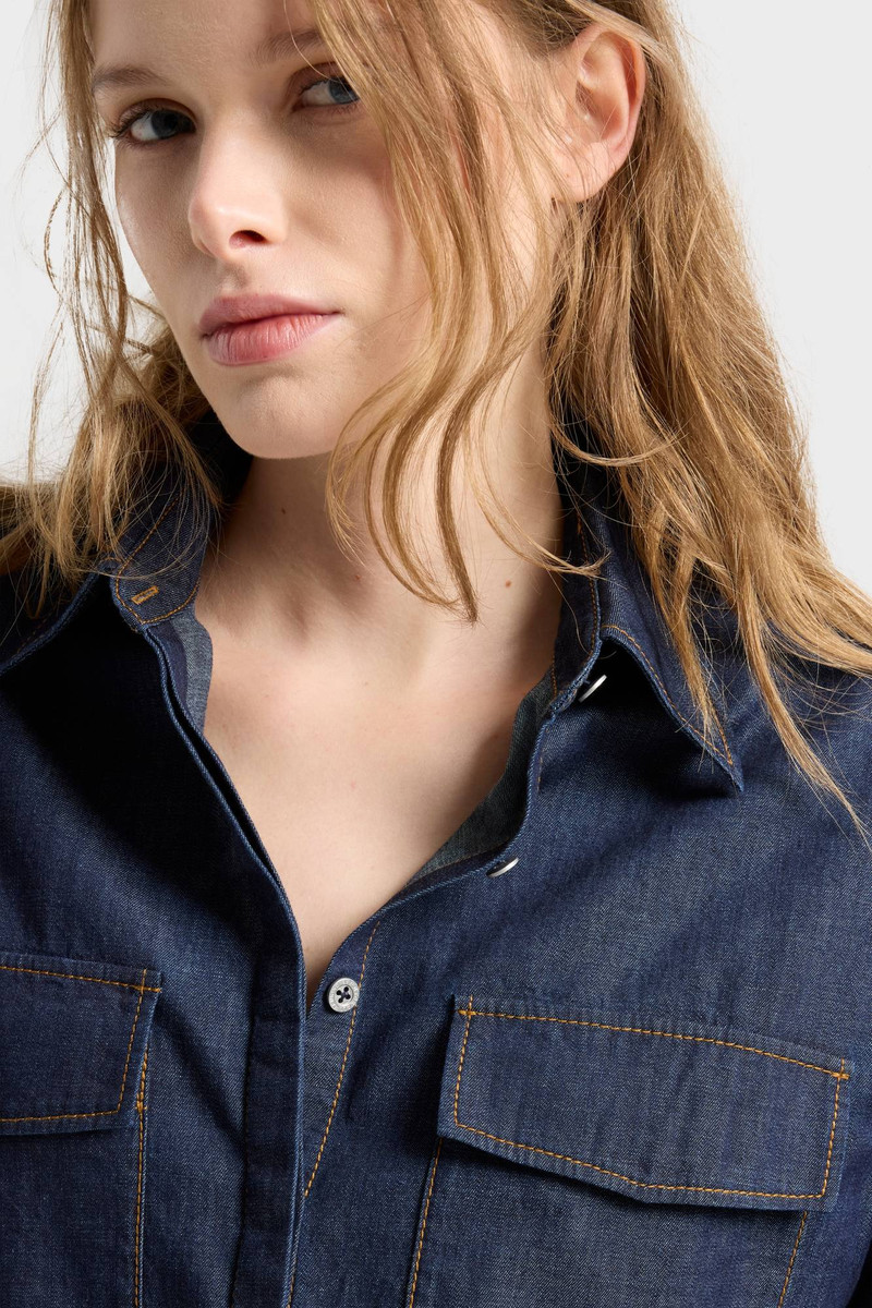 LONG SLEEVE REGULAR SHIRT in Denim Abyss 4
