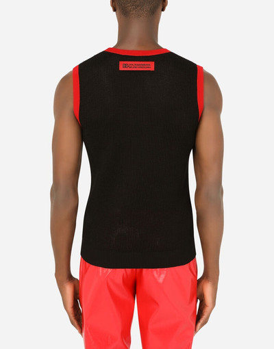 Dolce & Gabbana Mesh singlet with patch detailing outlook