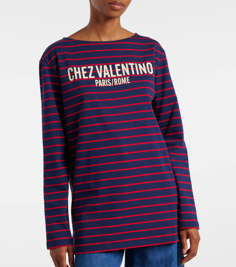Chez Valentino striped cotton jersey top 5