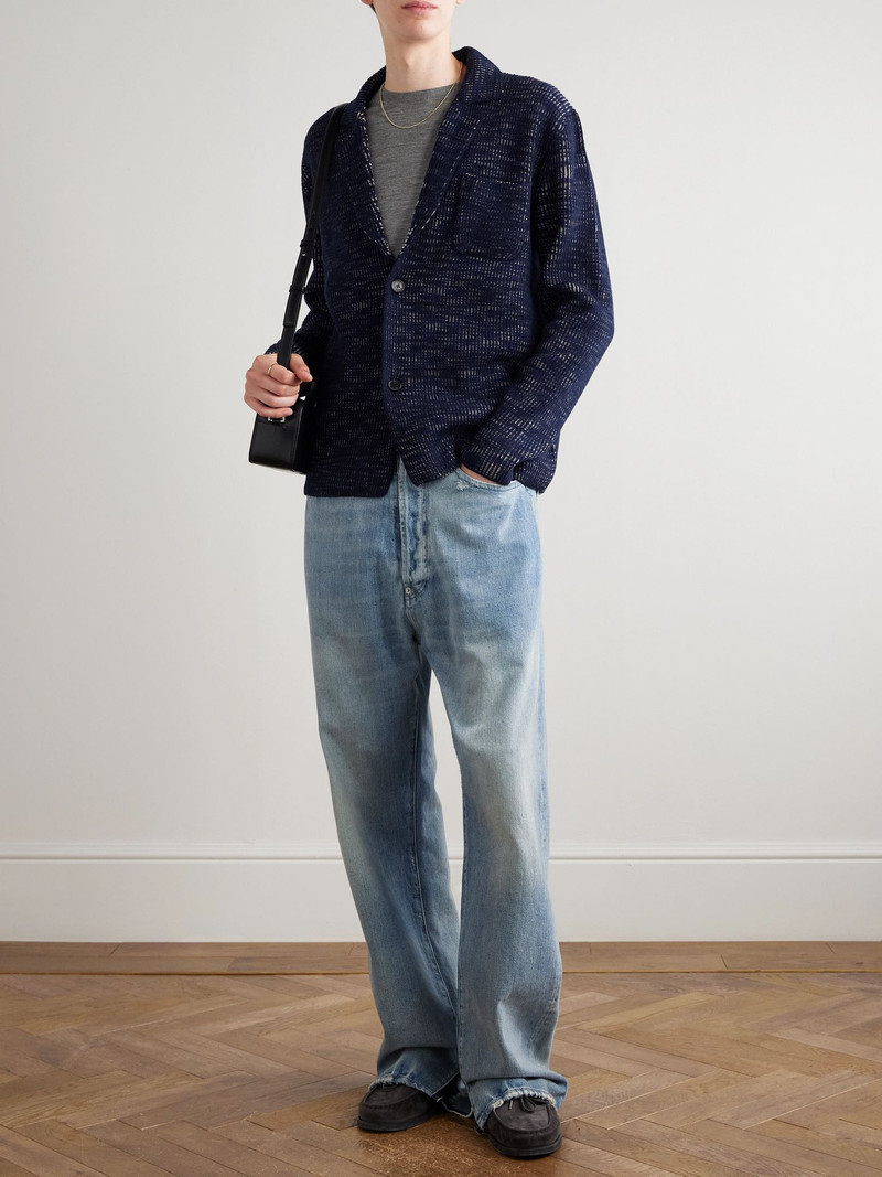 Missoni Unstructured Space-Dyed Ribbed Wool Blazer Blue outlook