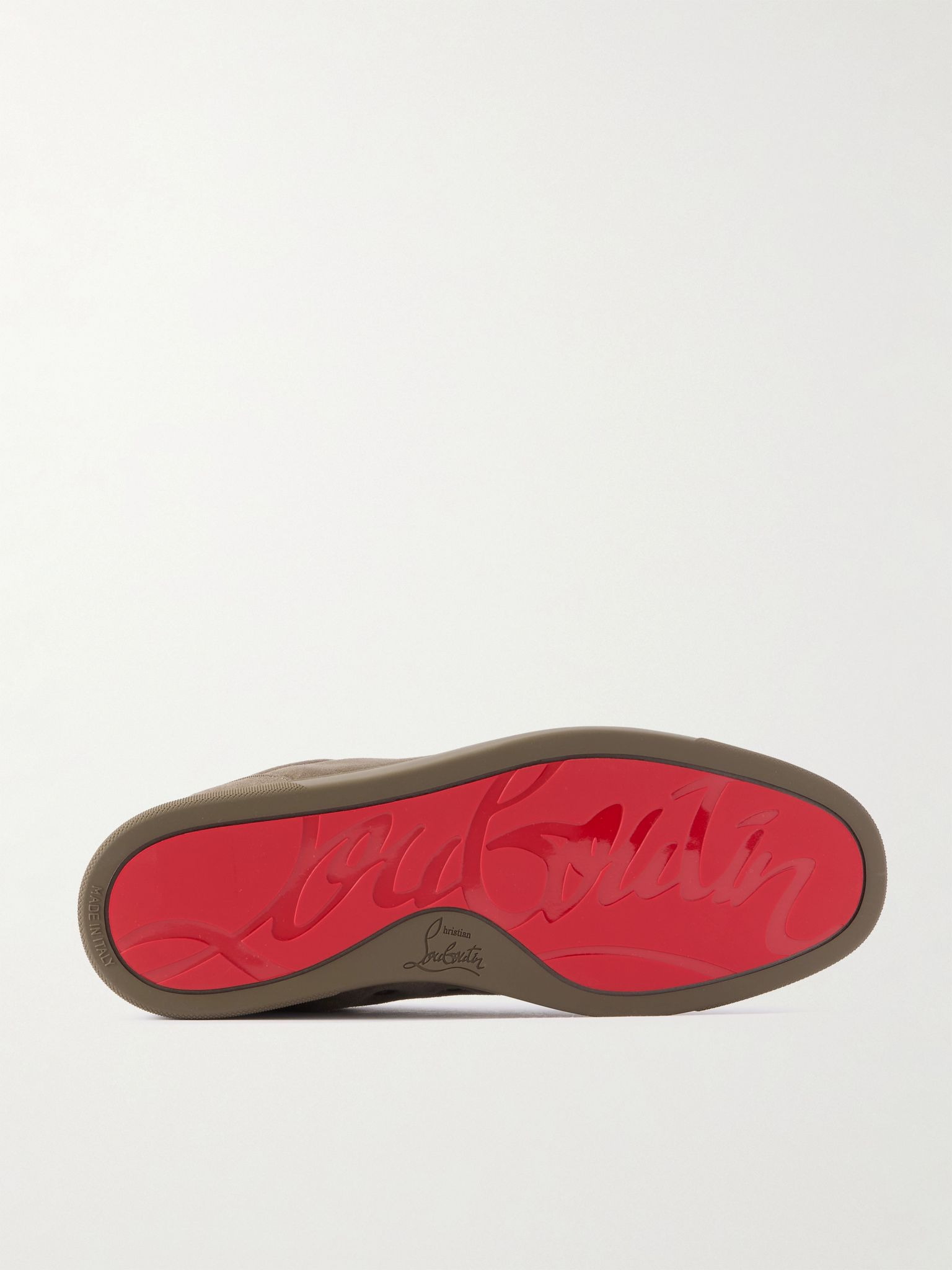 Louis Junior Grosgrain-Trimmed Suede Sneakers Gray - 3