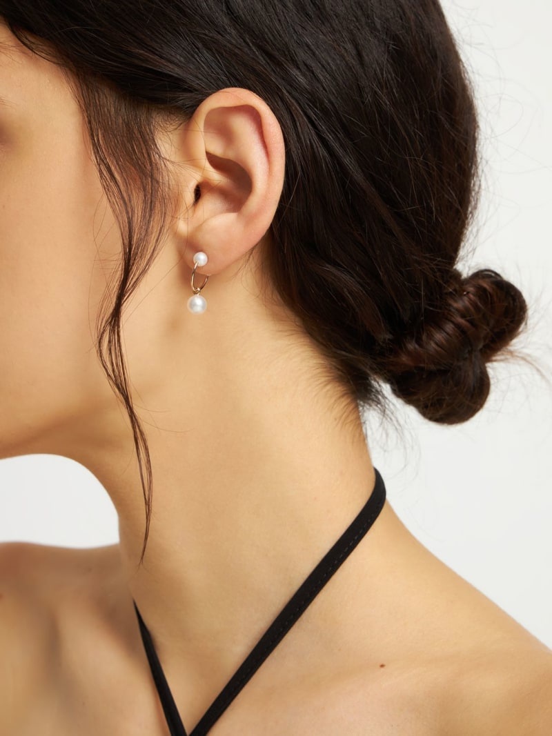 Claudia pearl hoop mono earring - 2