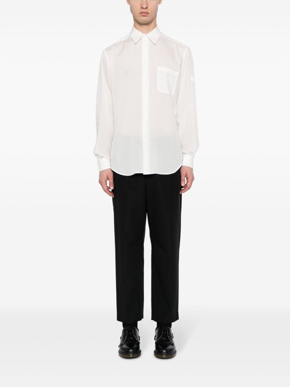 semi-sheer long-sleeve shirt - 2