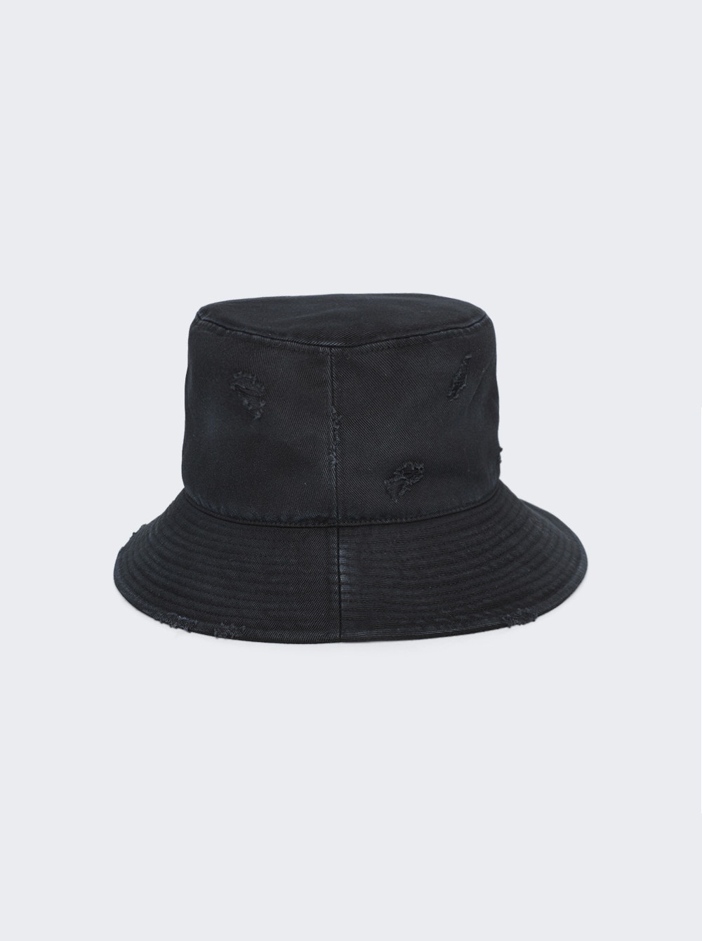 Distressed Oversized Bucket Hat Black - 5