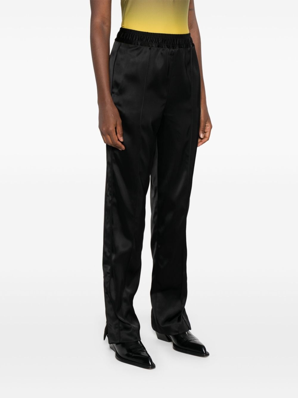 satin-panel trousers - 3