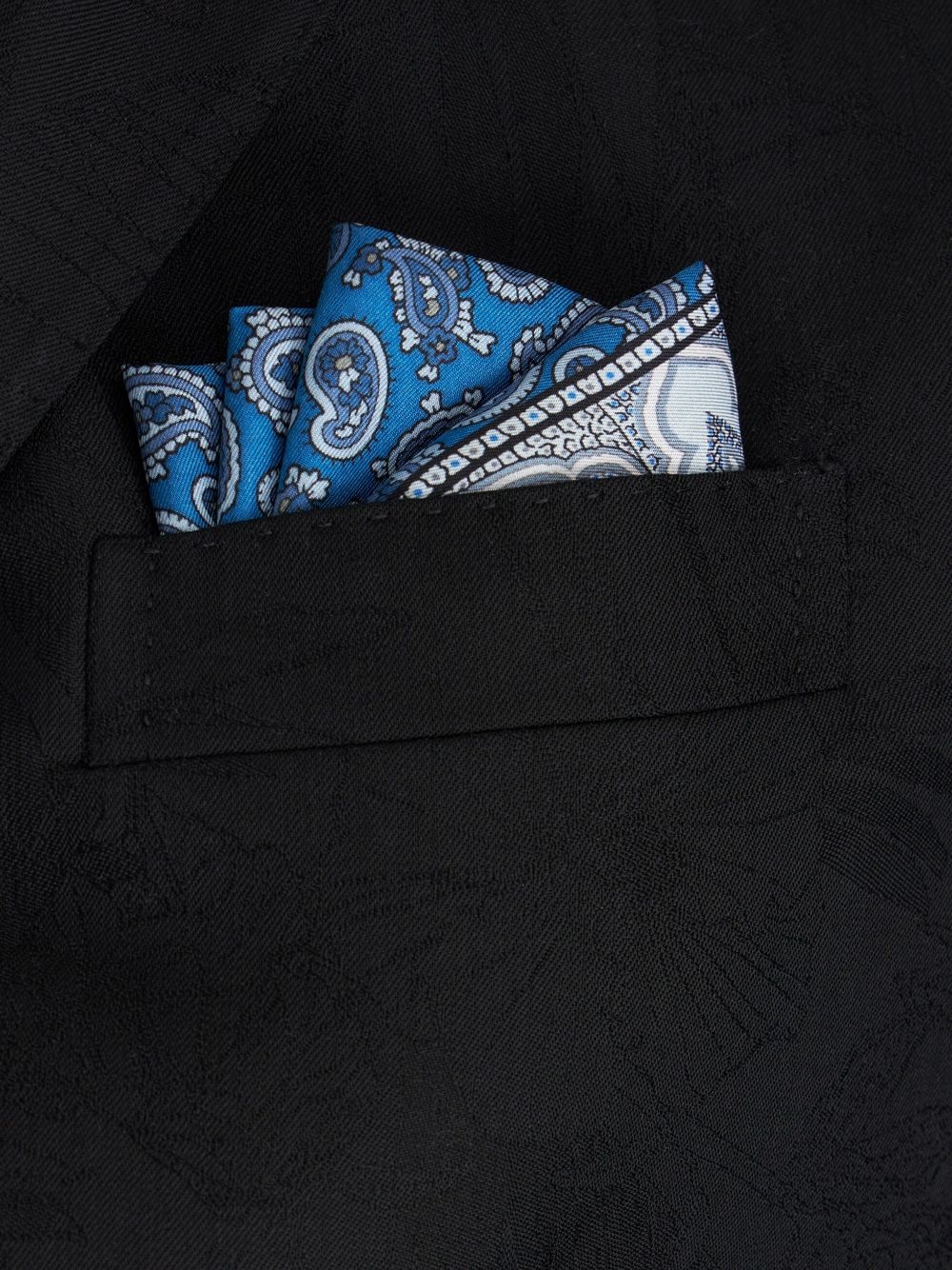 paisley-print silk pocket square - 3