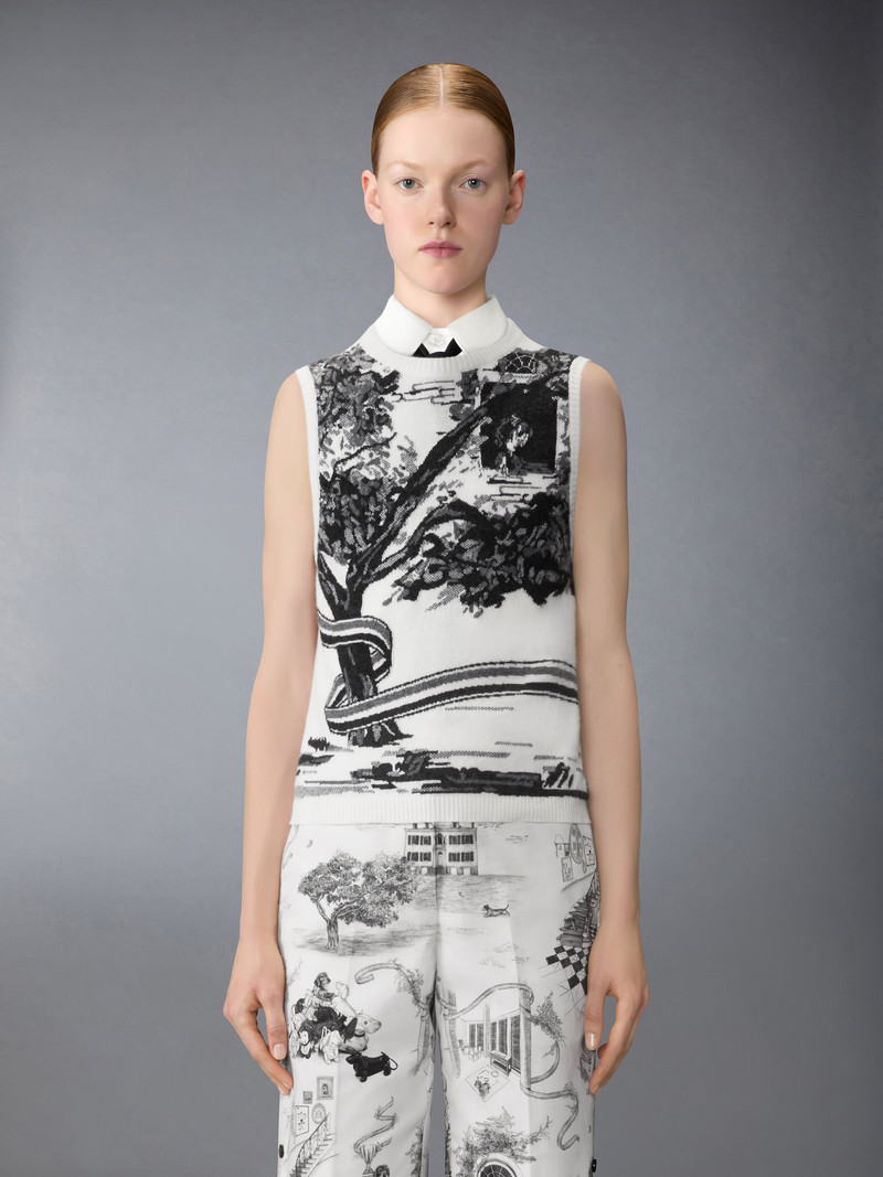 Thom Browne CASHMERE HECTOR TOILE SHELL TOP outlook