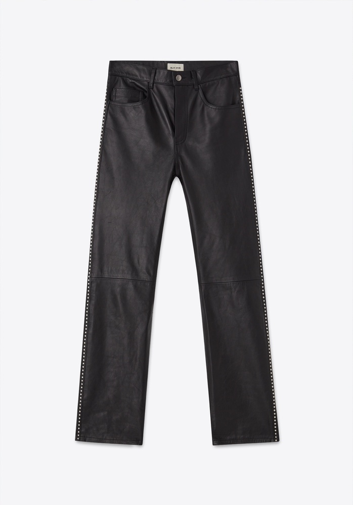 LEATHER PANT 55 STUDDED BLACK - 3
