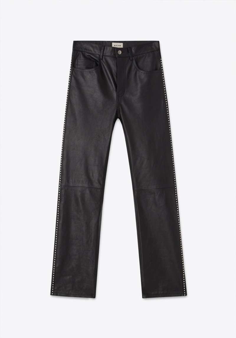 LEATHER PANT 55 STUDDED BLACK 3