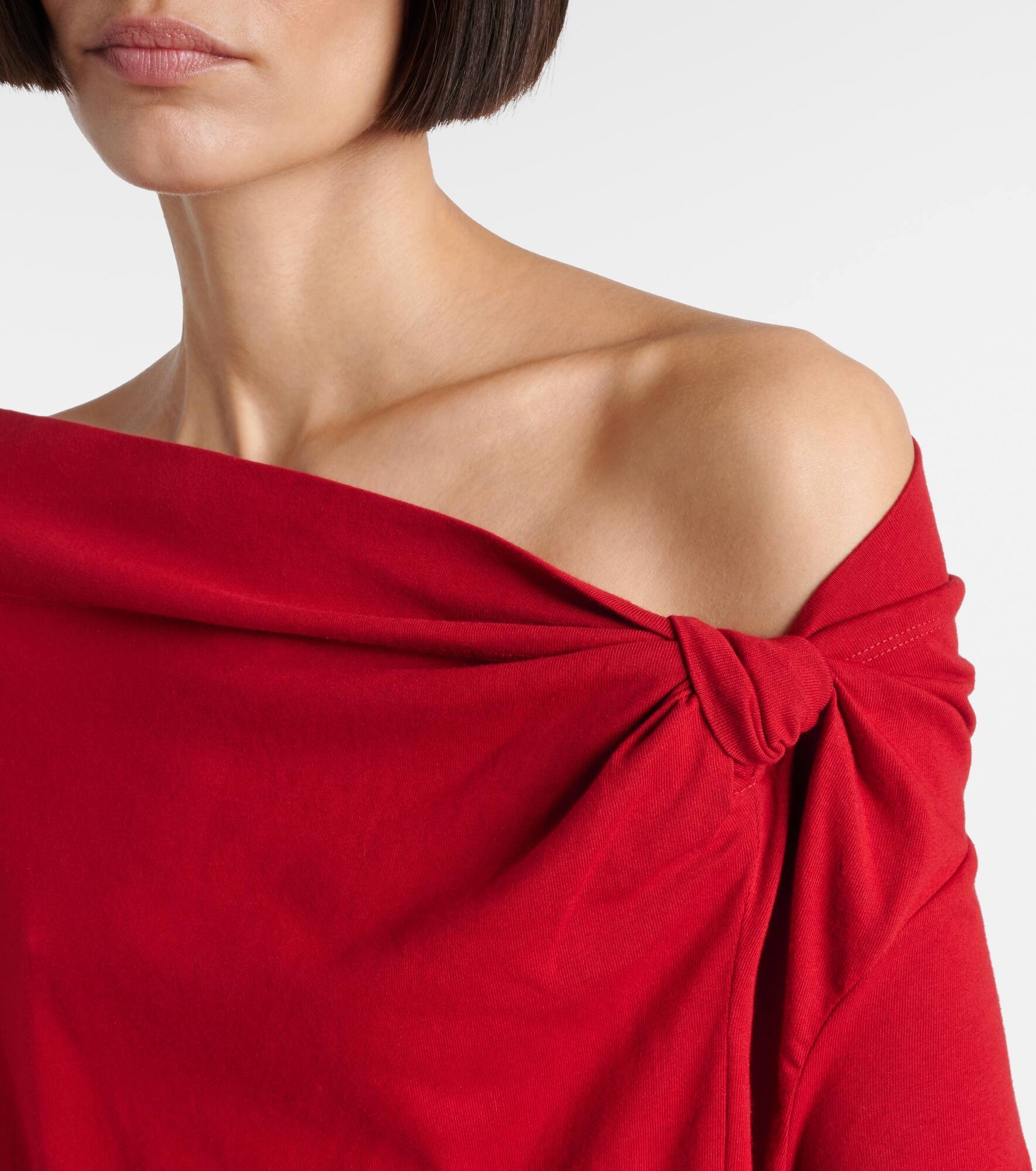 Gathered cotton jersey top - 4