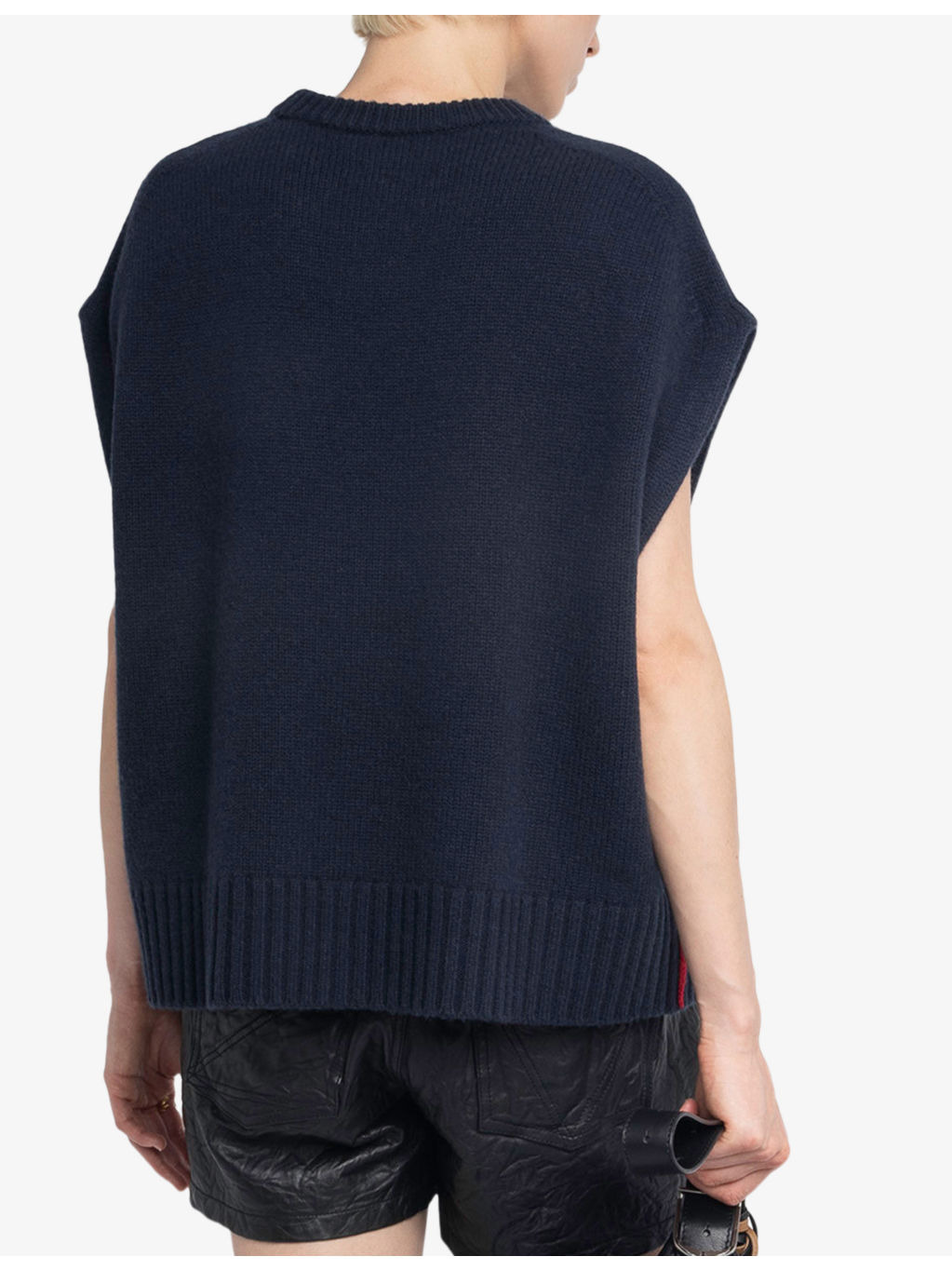 Contrast-Edge Relaxed-Fit Sleeveless Wool And Cashmere-Blend Jumper - 4